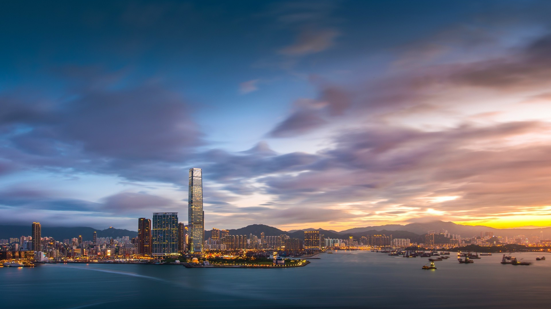 Обои городской пейзаж, город, дневное время, ориентир, небоскреб в разрешении 1920x1080