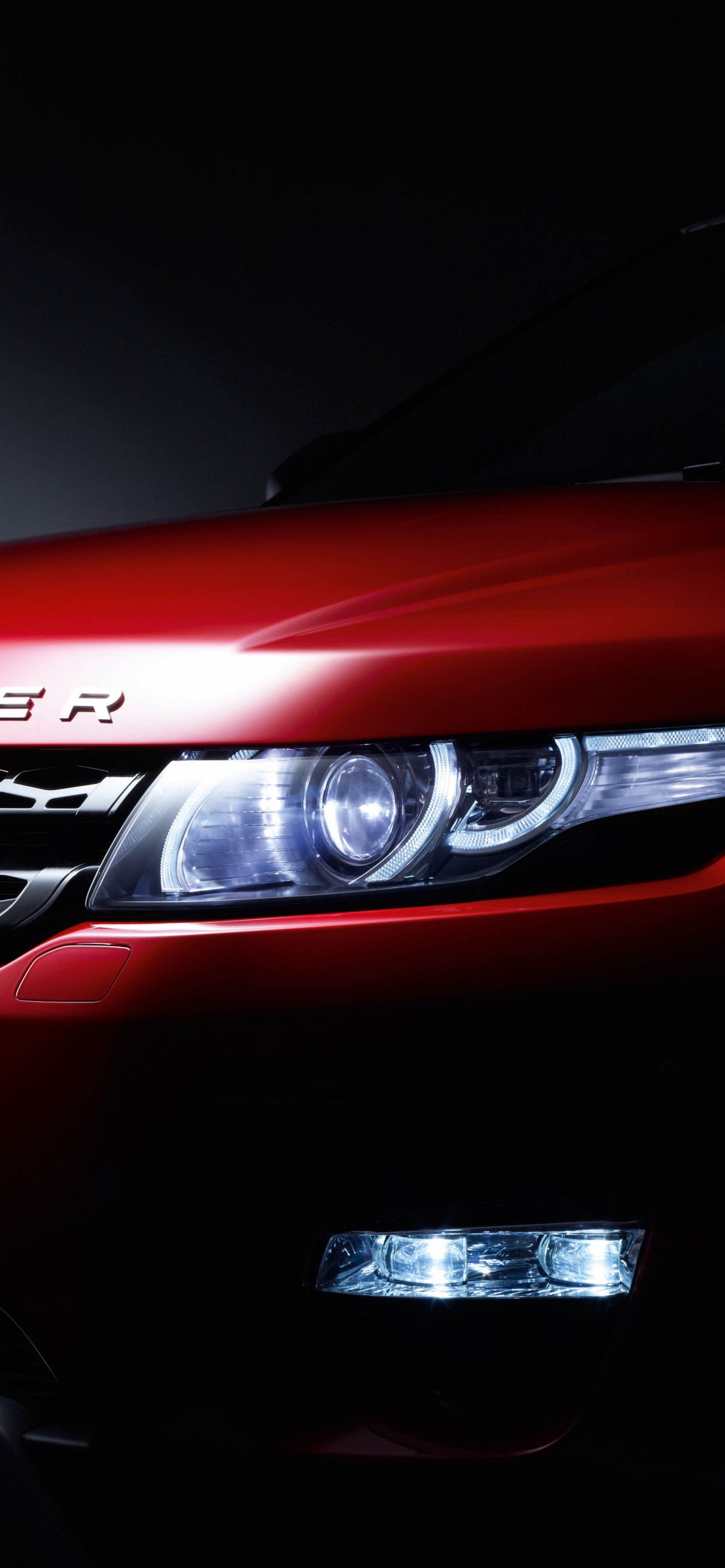 Обои land rover, авто, фара, автомобильное освещение, свет в разрешении 1242x2688