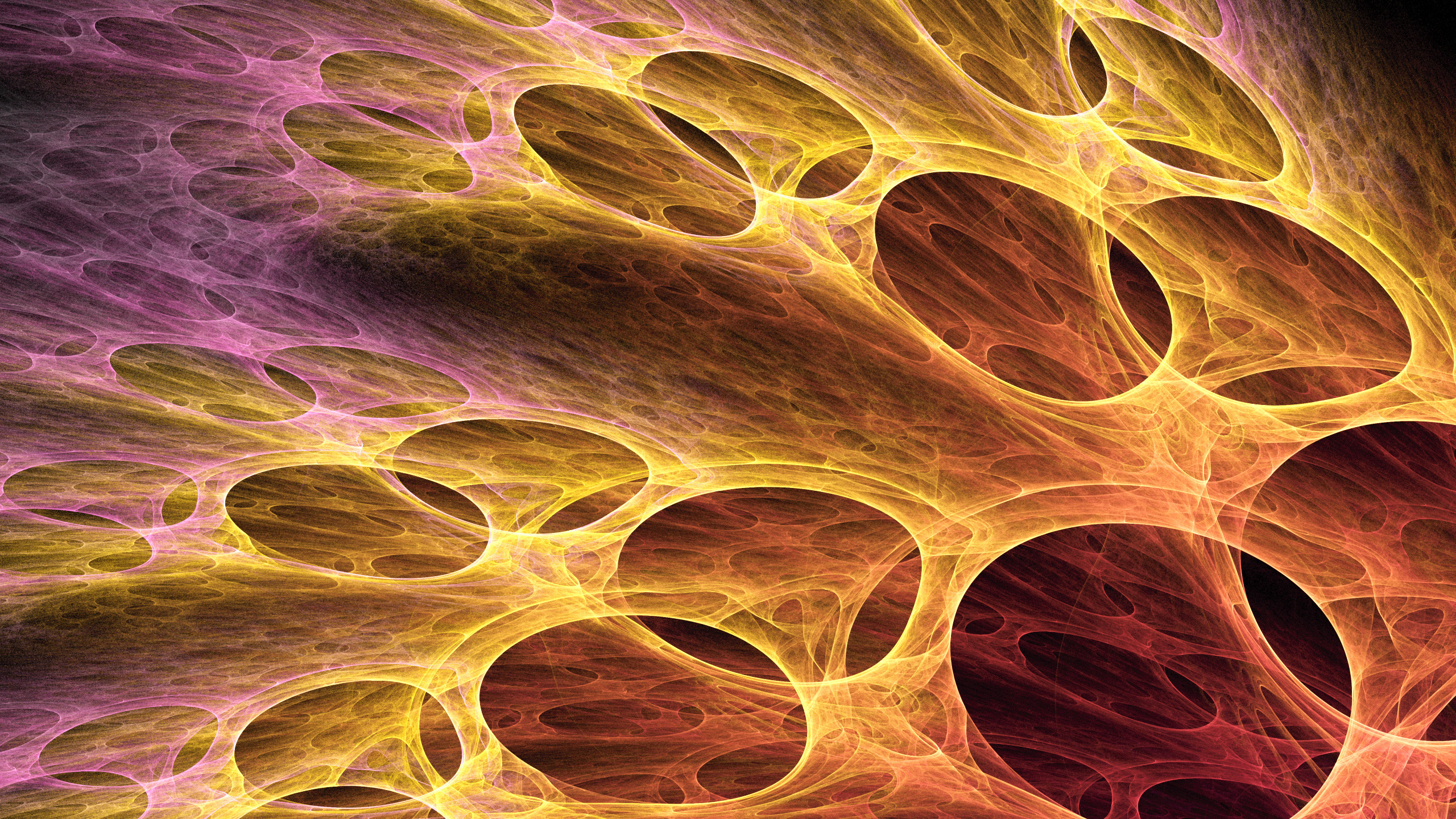 Обои фрактальное искусство, желтый, узор, симметрия в разрешении 2560x1440