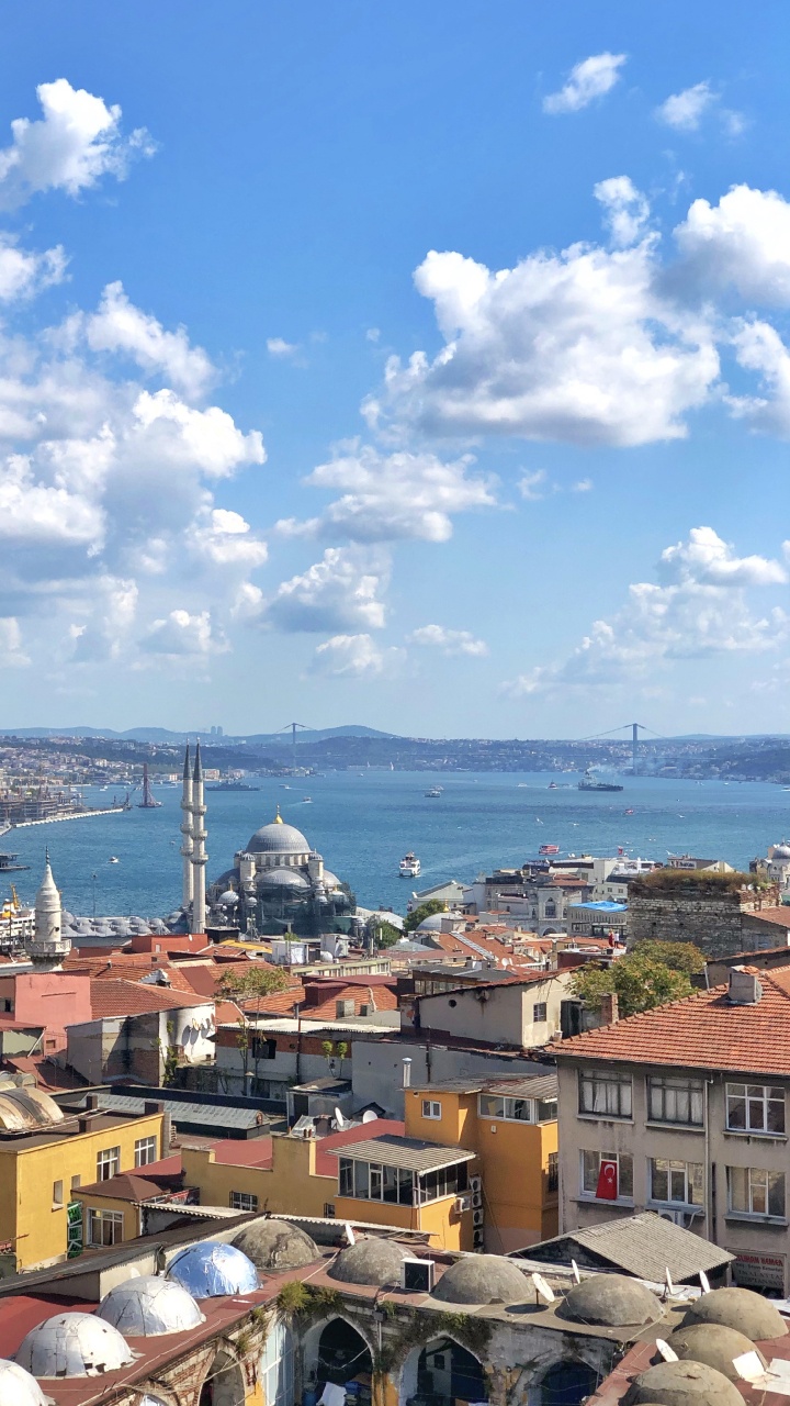 Обои крыша, Хаус, кучевое облако, море, побережье в разрешении 720x1280