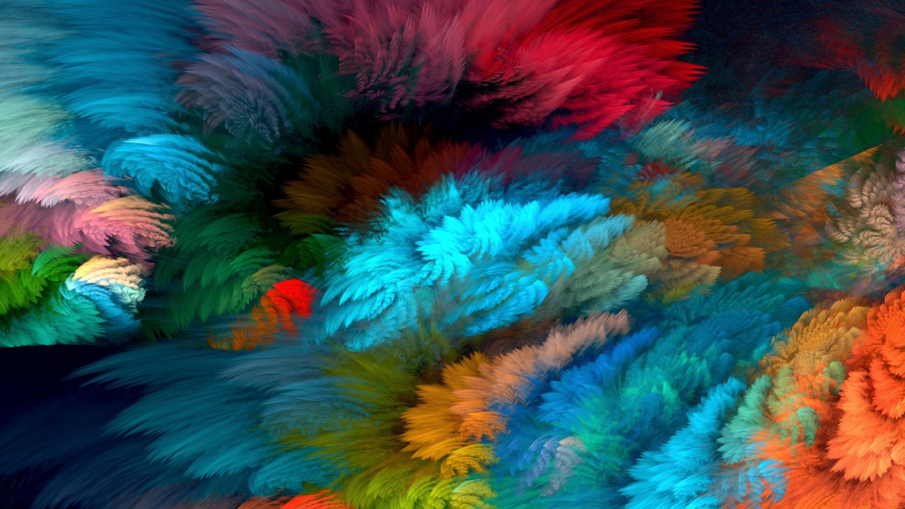 Обои абстрактное искусство, живопись, холст, арт, фрактальное искусство в разрешении 1280x720