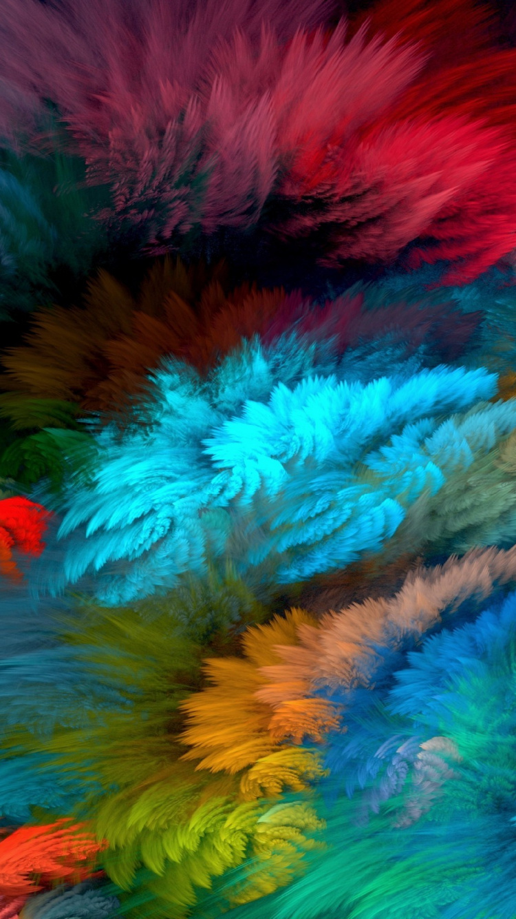 Обои абстрактное искусство, живопись, холст, арт, фрактальное искусство в разрешении 750x1334