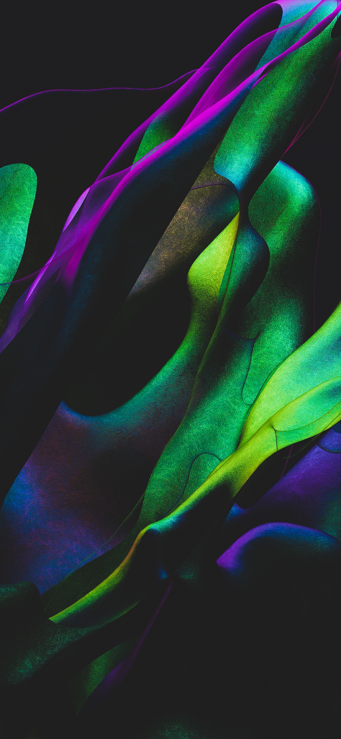 Обои свет, наука, красочность, зеленый, пурпур в разрешении 1125x2436