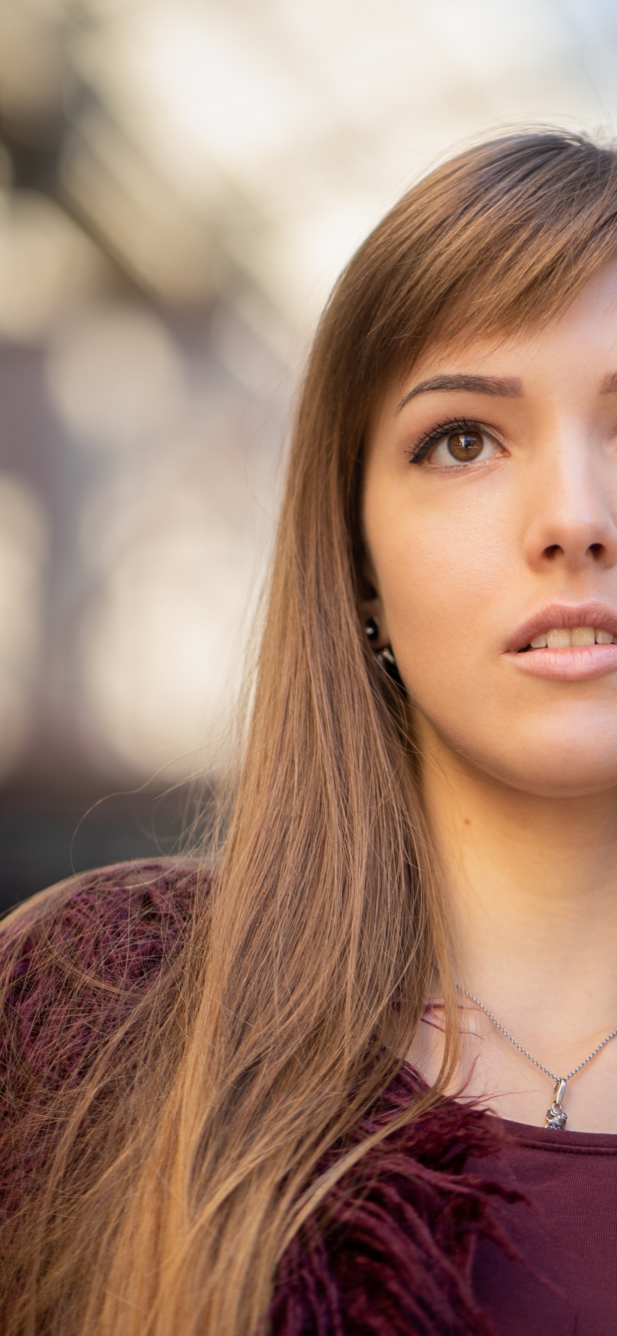 Обои красота, модель, лицо, волосы, кожа в разрешении 1242x2688