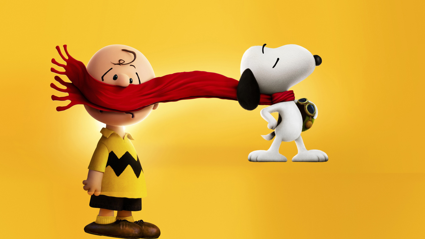 Обои Снупи, Чарли Браун, копейка, мультфильм, анимация в разрешении 1366x768