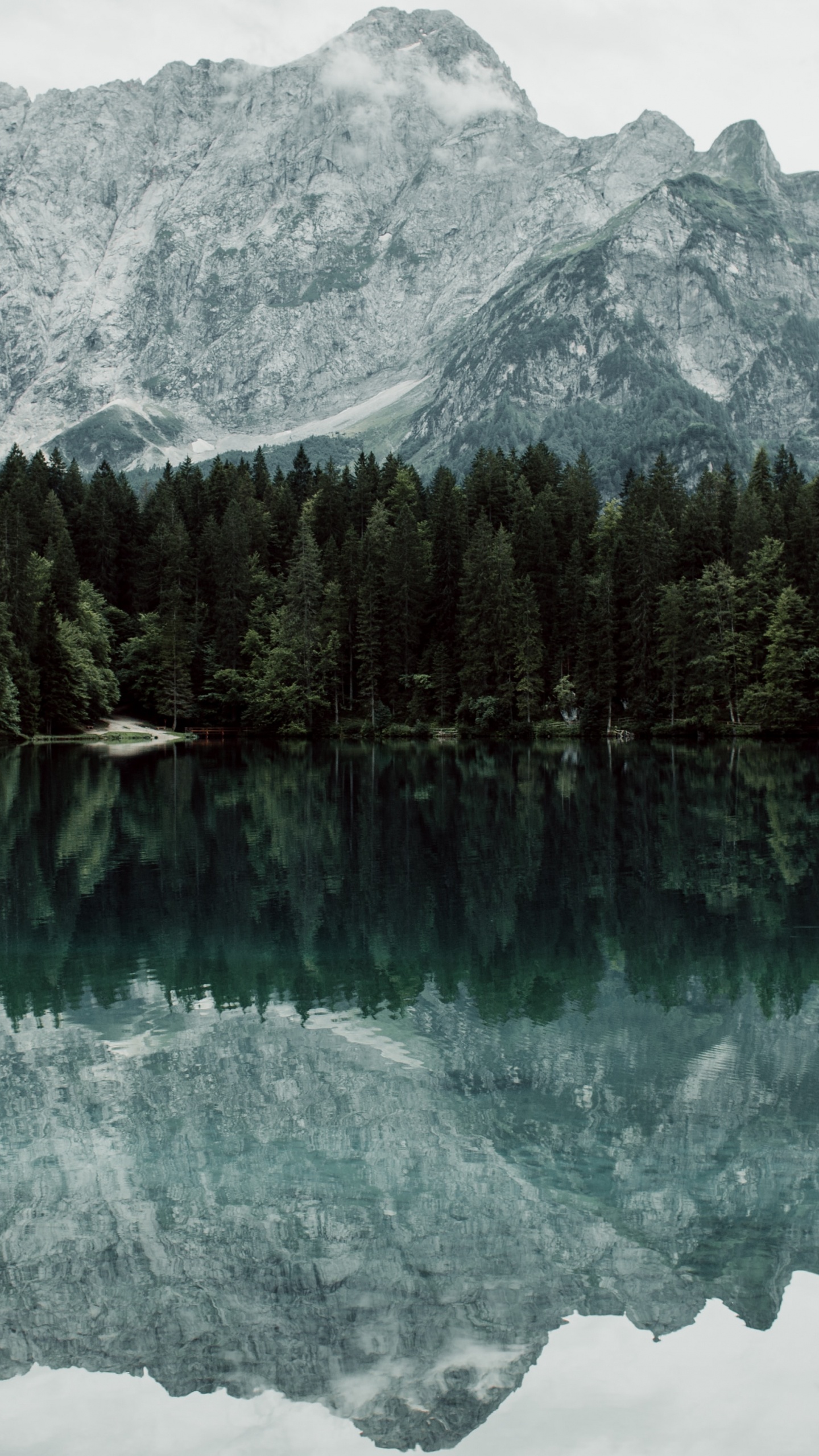 Обои гора, горный рельеф, природа, отражение, природный ландшафт в разрешении 1440x2560