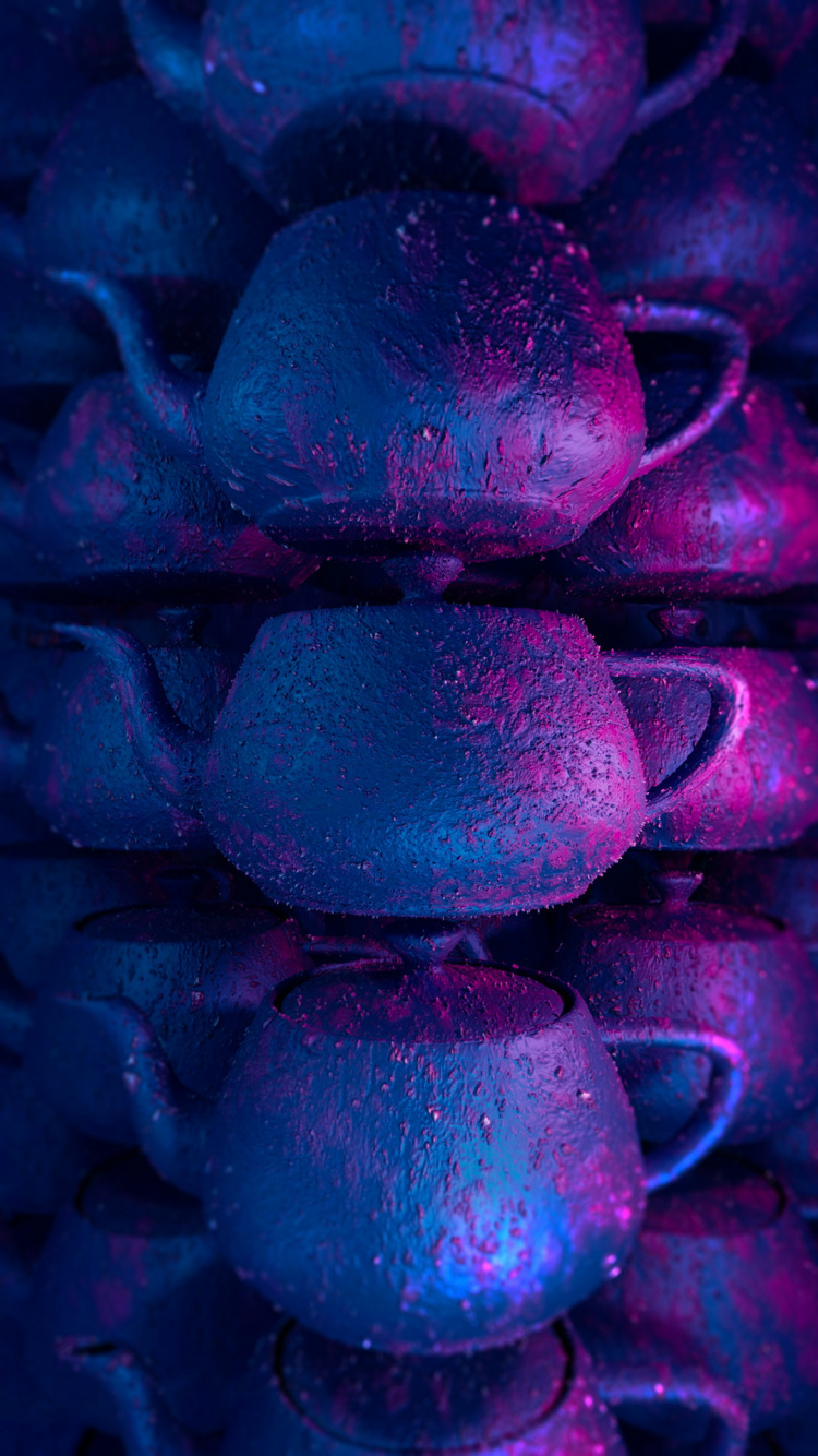 Обои лепесток, вода, жидкий, пурпур, синий в разрешении 750x1334