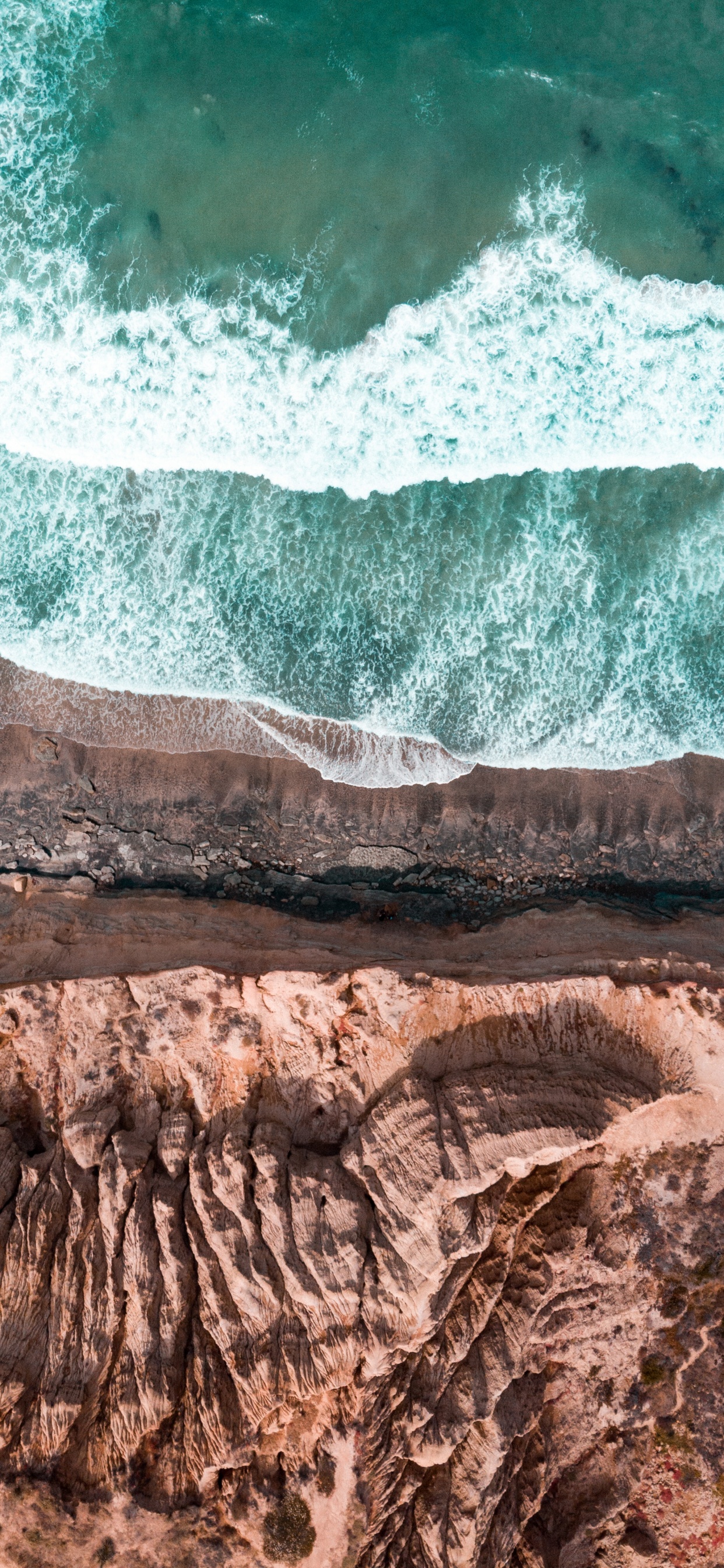 Обои море, бирюза, рок, волна, геология в разрешении 1242x2688