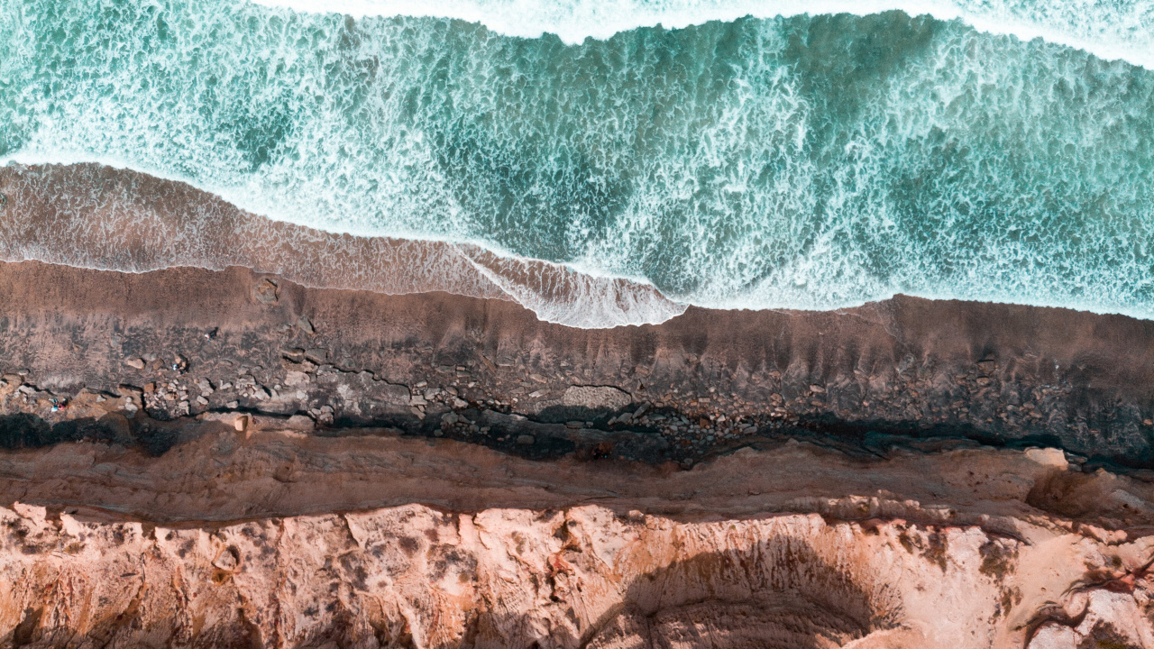 Обои море, бирюза, рок, волна, геология в разрешении 1280x720