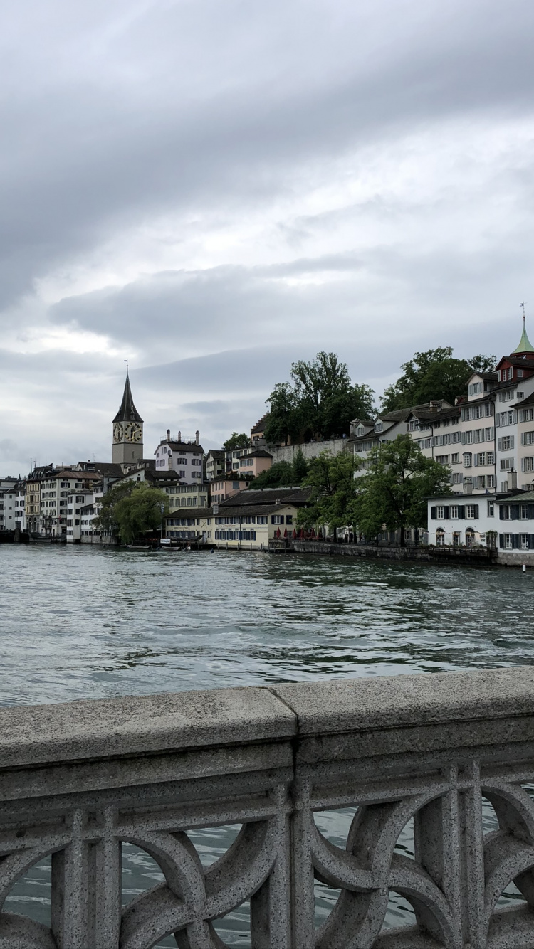 Обои Лиммат, облако, водный путь, шпиль, Банк в разрешении 750x1334