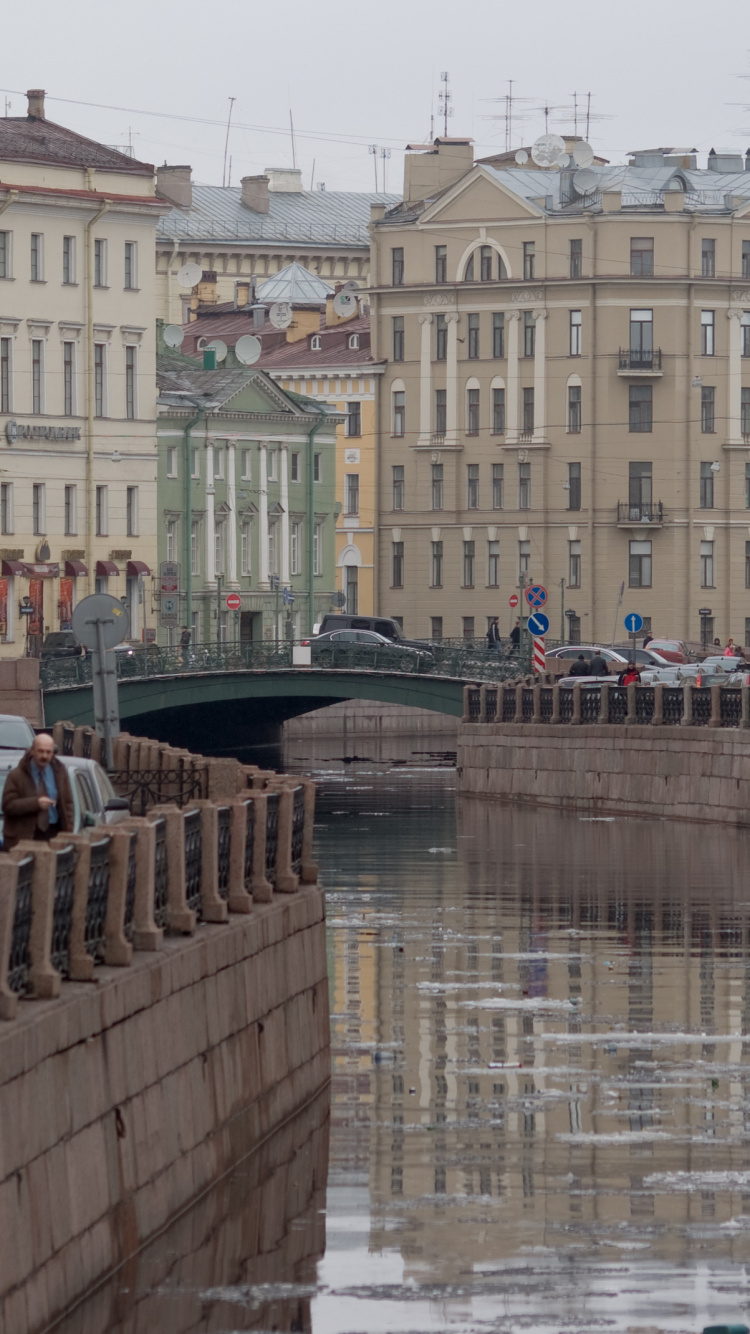 Обои Нева, водный путь, вода, город, канал в разрешении 750x1334