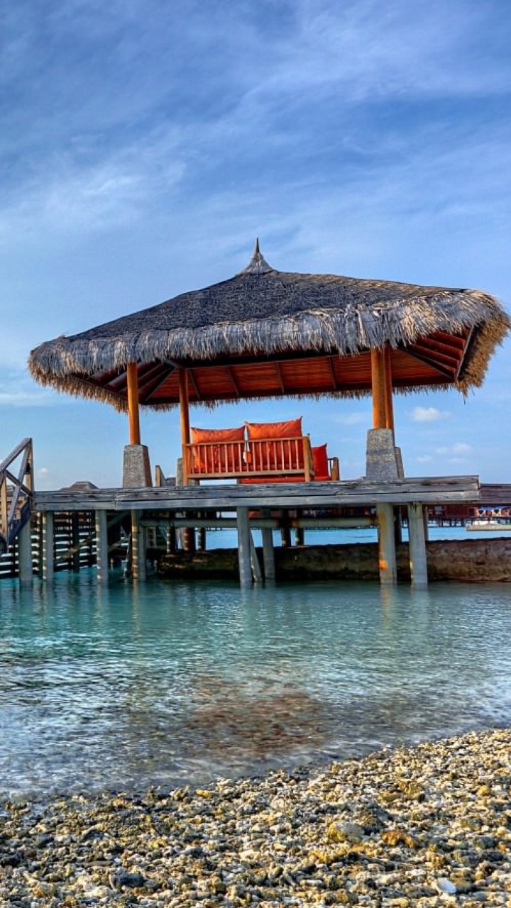 Обои море, Мальдивы, пляж, побережье, вода в разрешении 720x1280