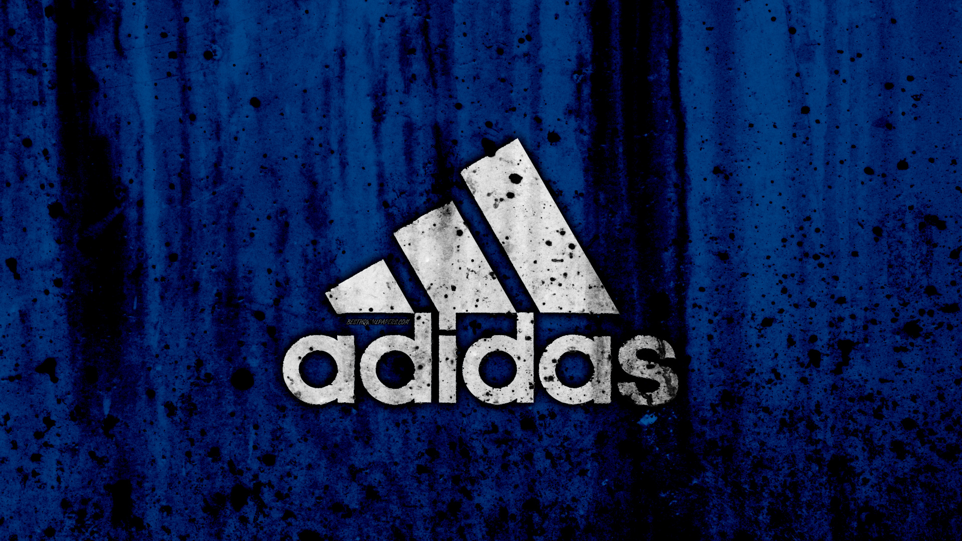 Обои лого, adidas, синий, Адидас Галактики, текст в разрешении 1920x1080