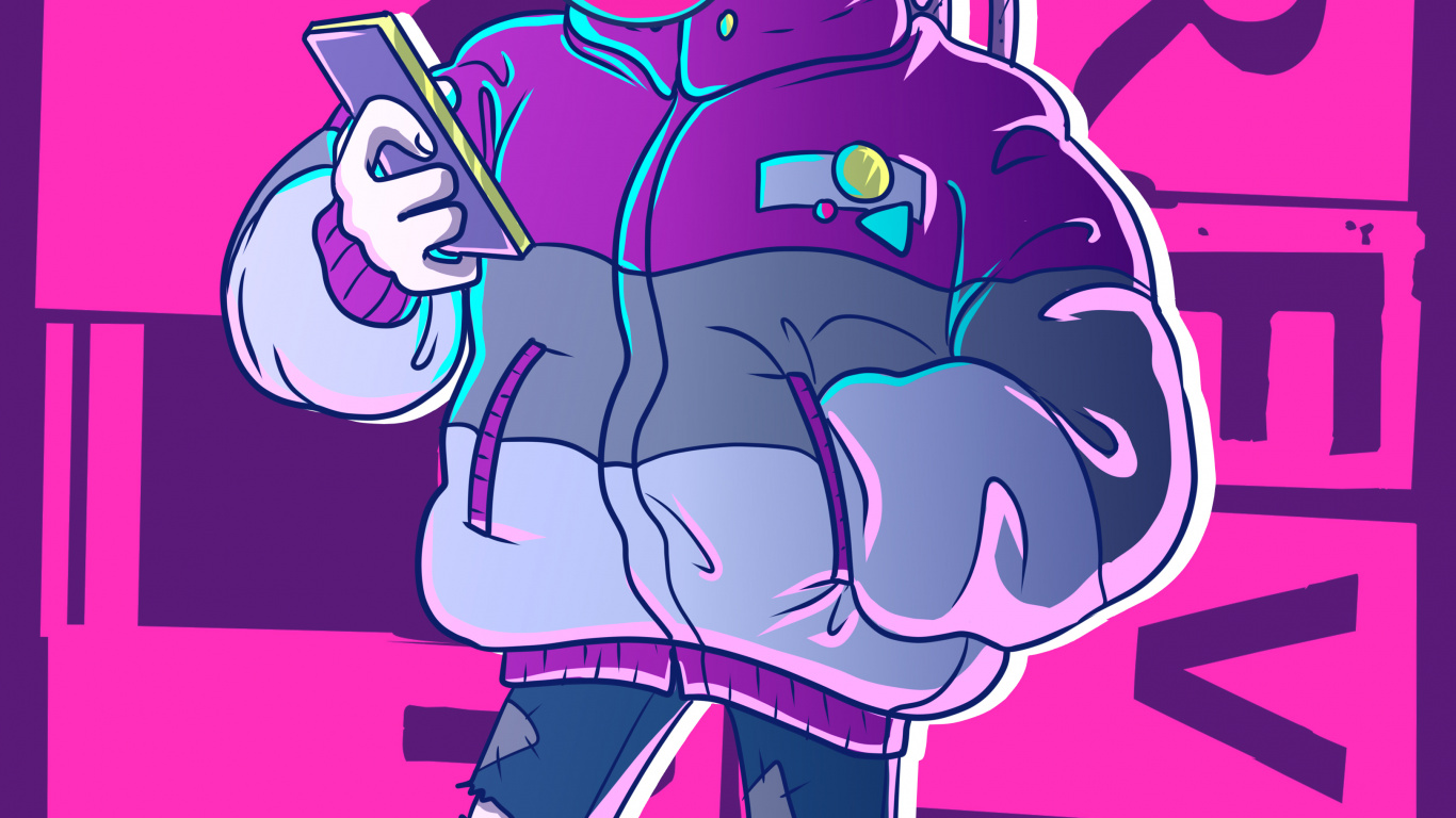 Обои арт, wisgoon, пурпур, розовый, пурпурный цвет в разрешении 1366x768