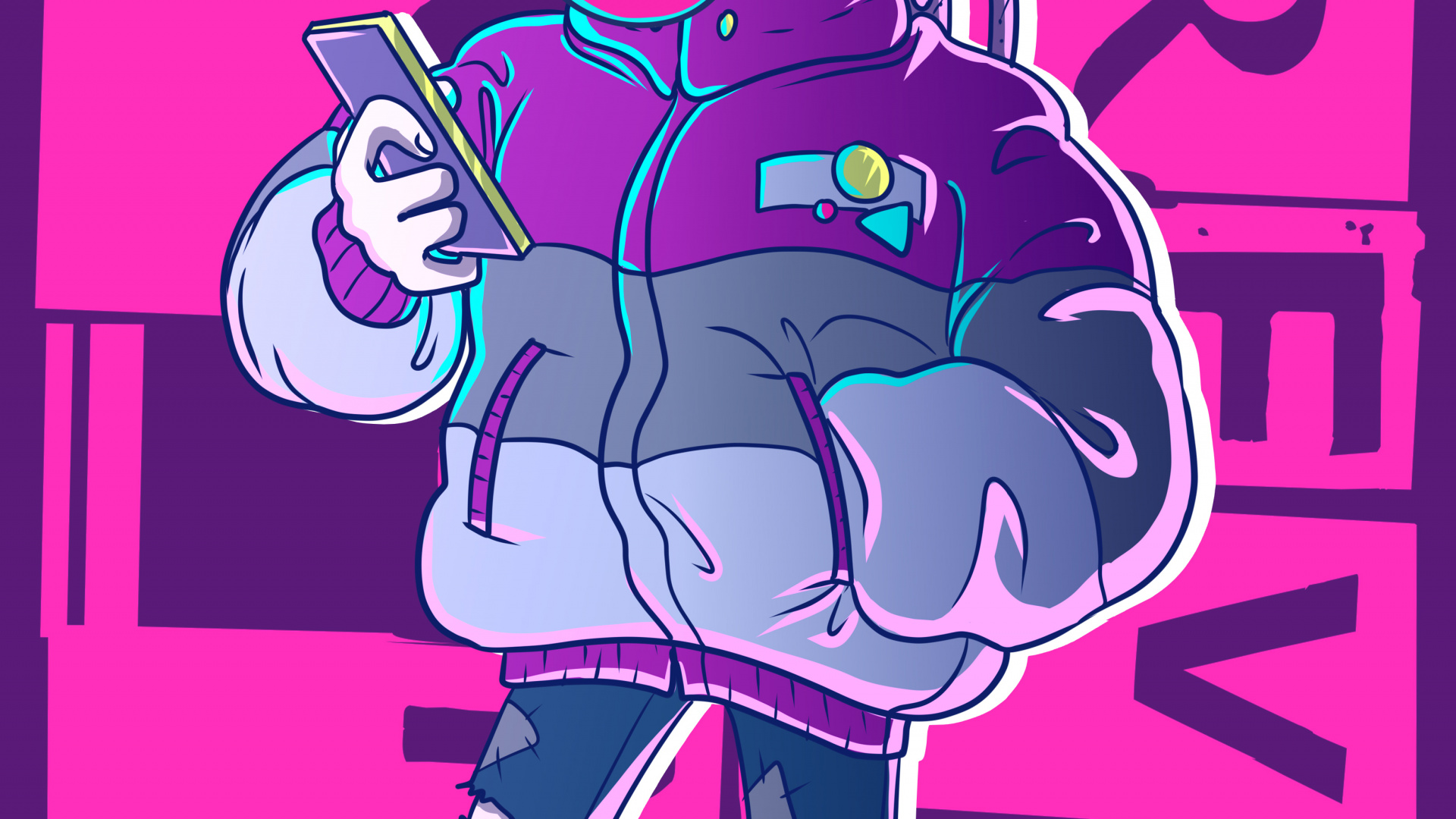 Обои арт, wisgoon, пурпур, розовый, пурпурный цвет в разрешении 1920x1080