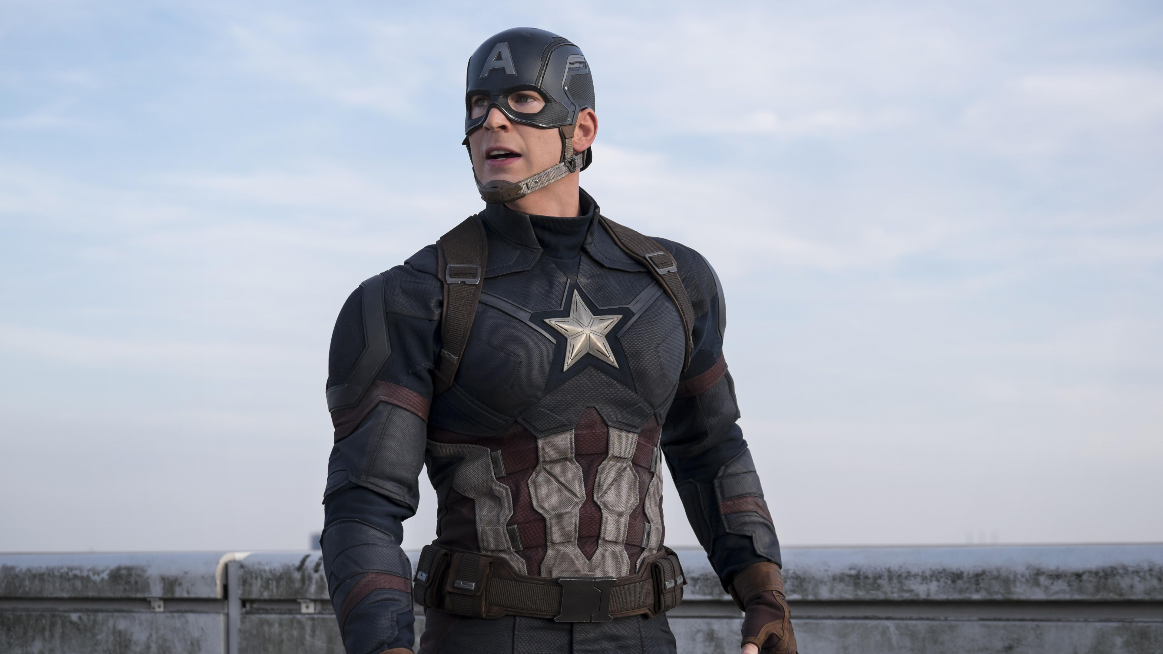 Обои Крис Эванс, Капитан Америка Гражданская Война, Капитан Америка, Железный человек, marvel в разрешении 3840x2160