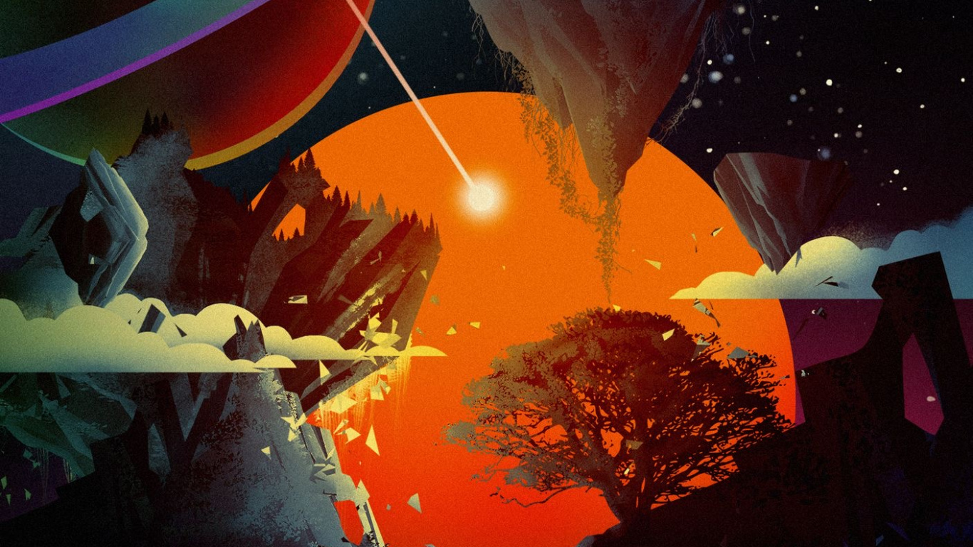 Обои ночь, визуальное искусство, арт, идея, космическое пространство в разрешении 1366x768