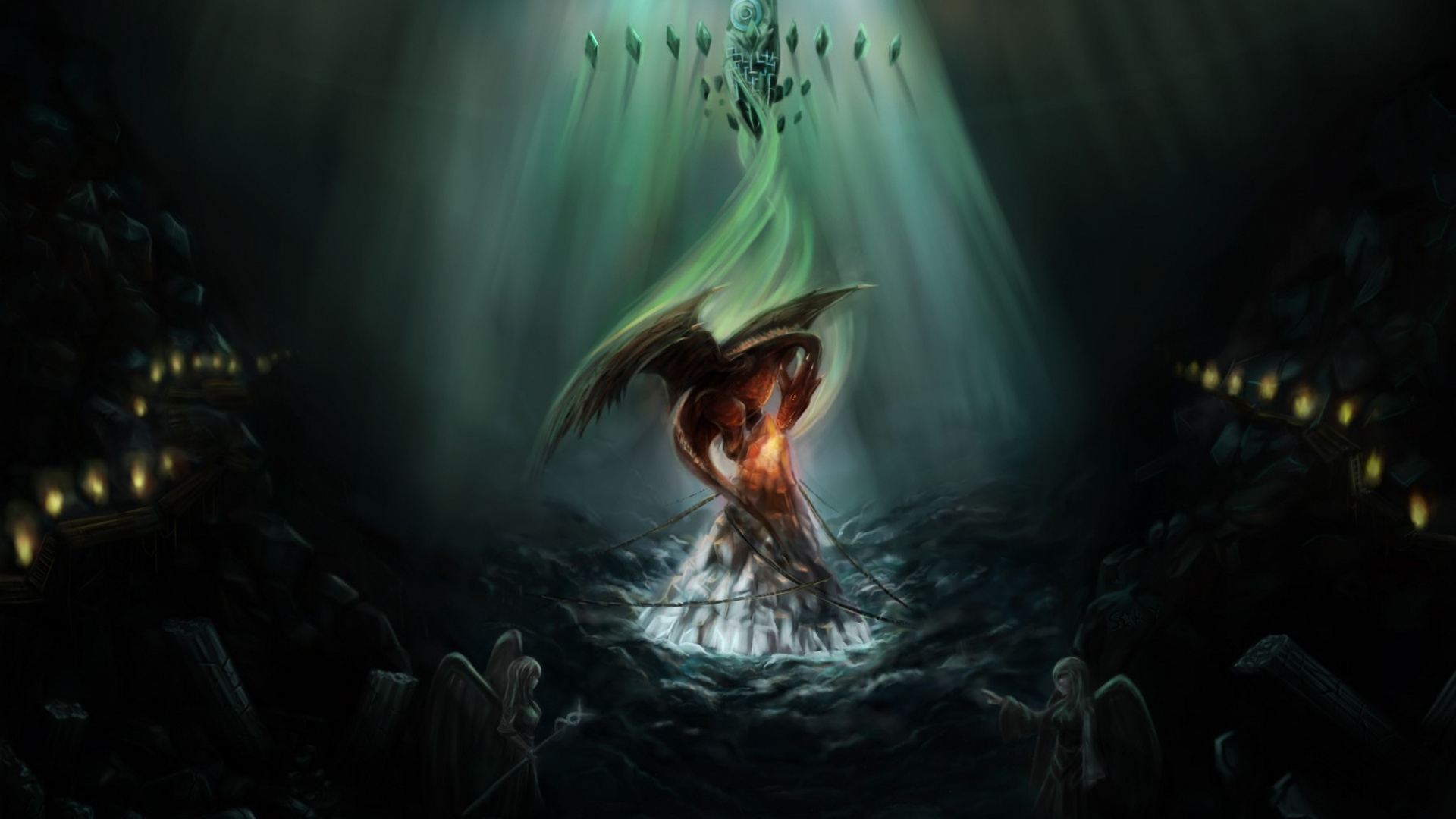 Обои дракон, мифология, явление, компьютерная игра, спецэффекты в разрешении 1920x1080