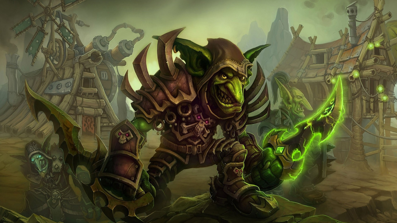 Обои Blizzard Entertainment, иллюстрация, военачальник, мир варкрафта Легион, оборона древних в разрешении 1366x768