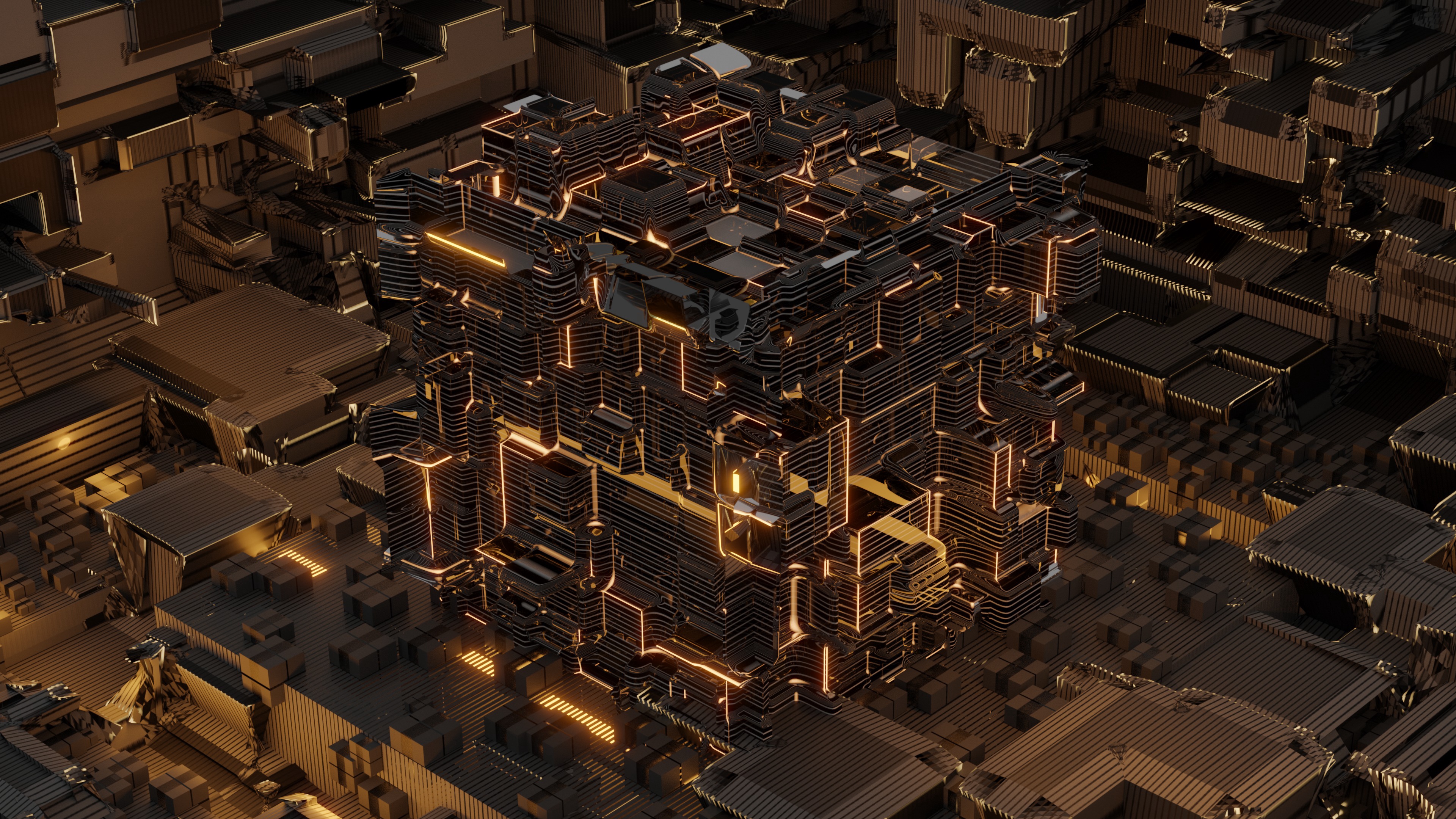 Обои небо, метрополия, населенный пункт, городской район, жилой район в разрешении 3840x2160