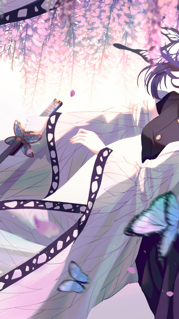 Обои Танджиро Камадо, Незуко Камадо, убийца демонов kimetsu no yaiba, аниме, растение в разрешении 750x1334