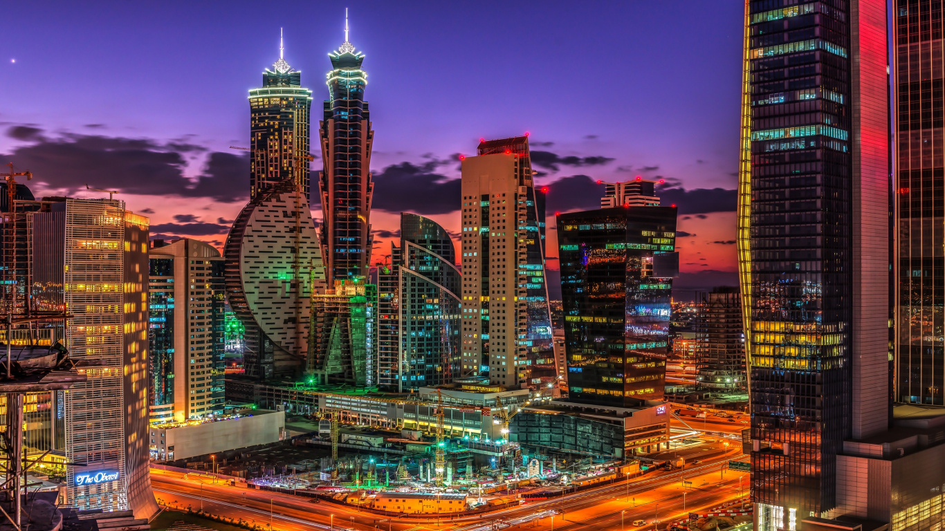 Обои город, городской пейзаж, метрополия, городской район, небоскреб в разрешении 1366x768