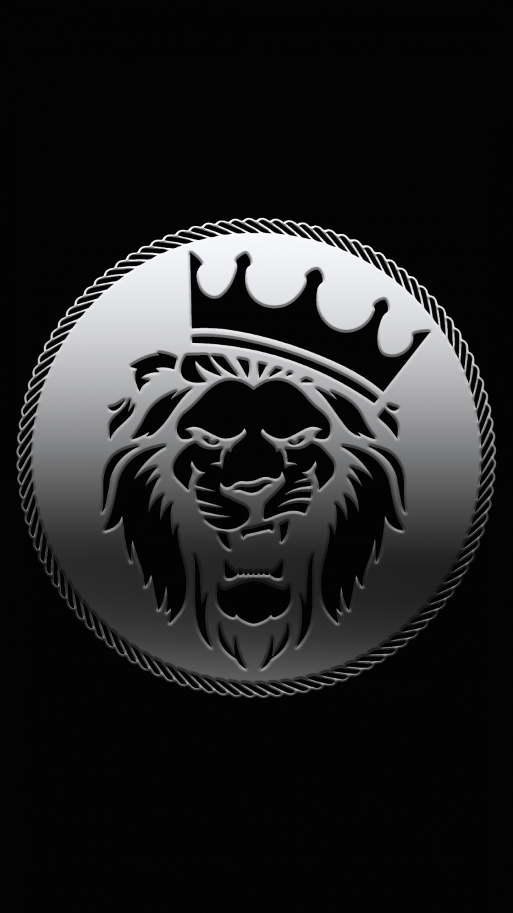 Обои черный и белый, лого, пасть, арт, круг в разрешении 750x1334