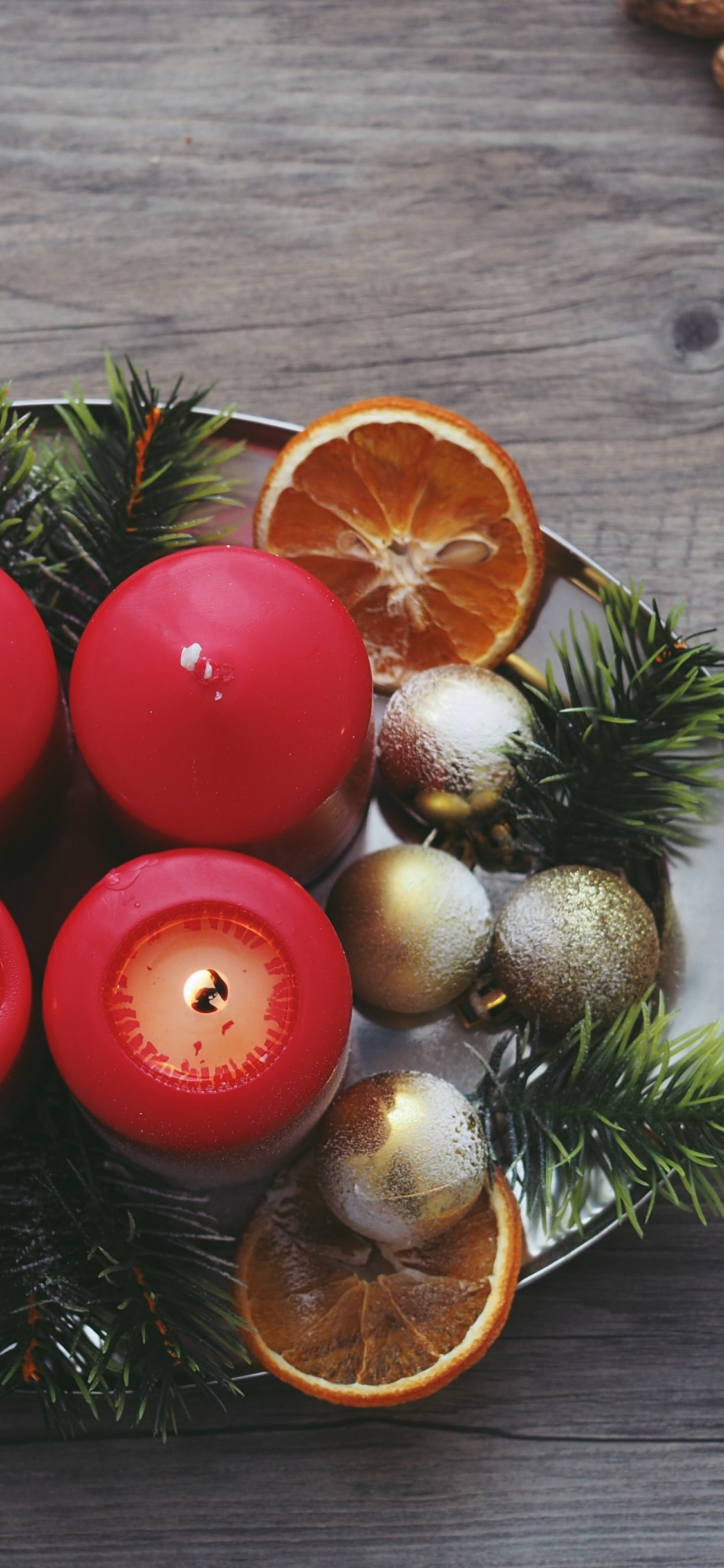 Обои свеча, рецепт, вегетарианская пища, Рождественские украшения, кухня в разрешении 1125x2436