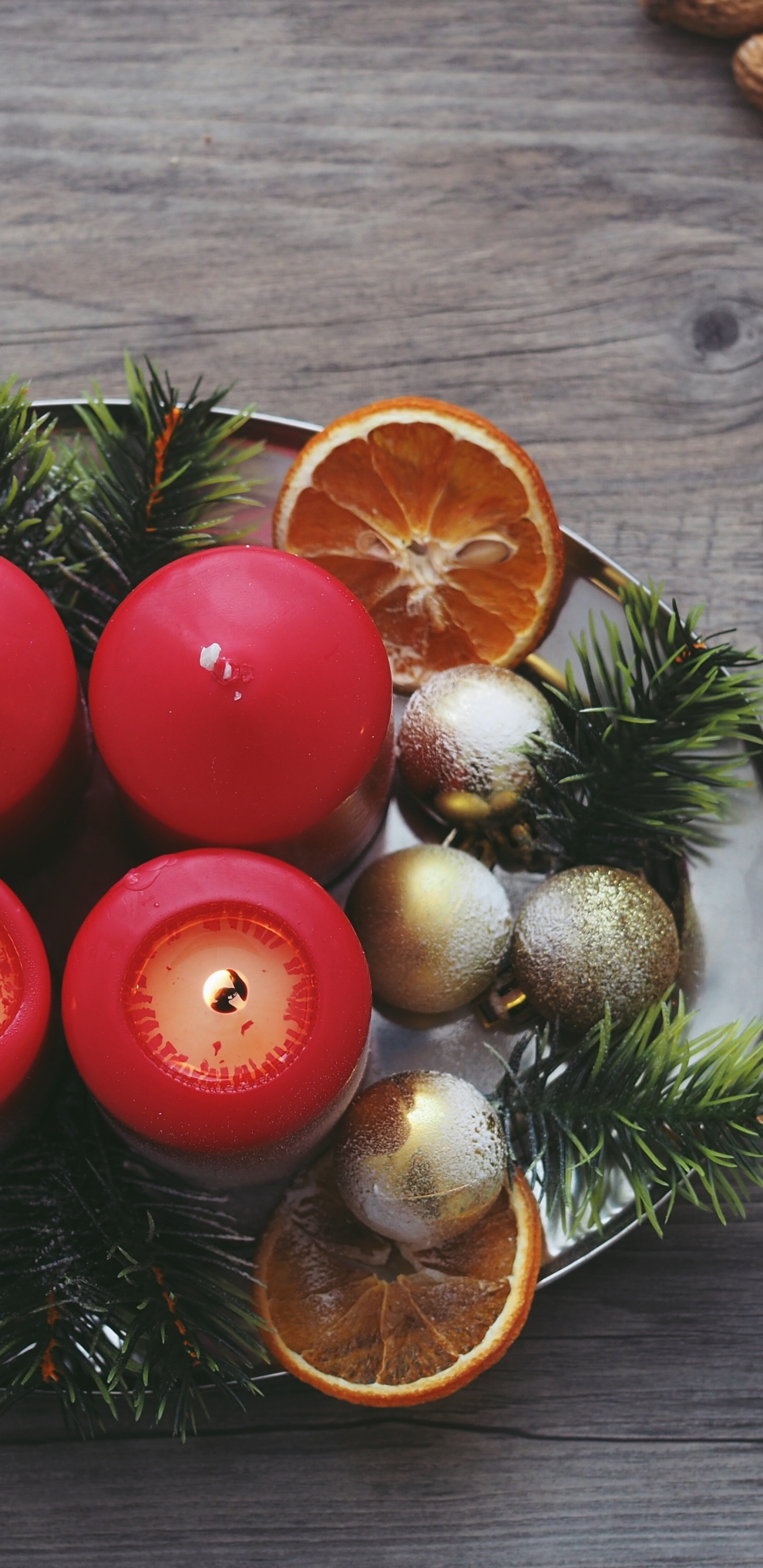 Обои свеча, рецепт, вегетарианская пища, Рождественские украшения, кухня в разрешении 1440x2960