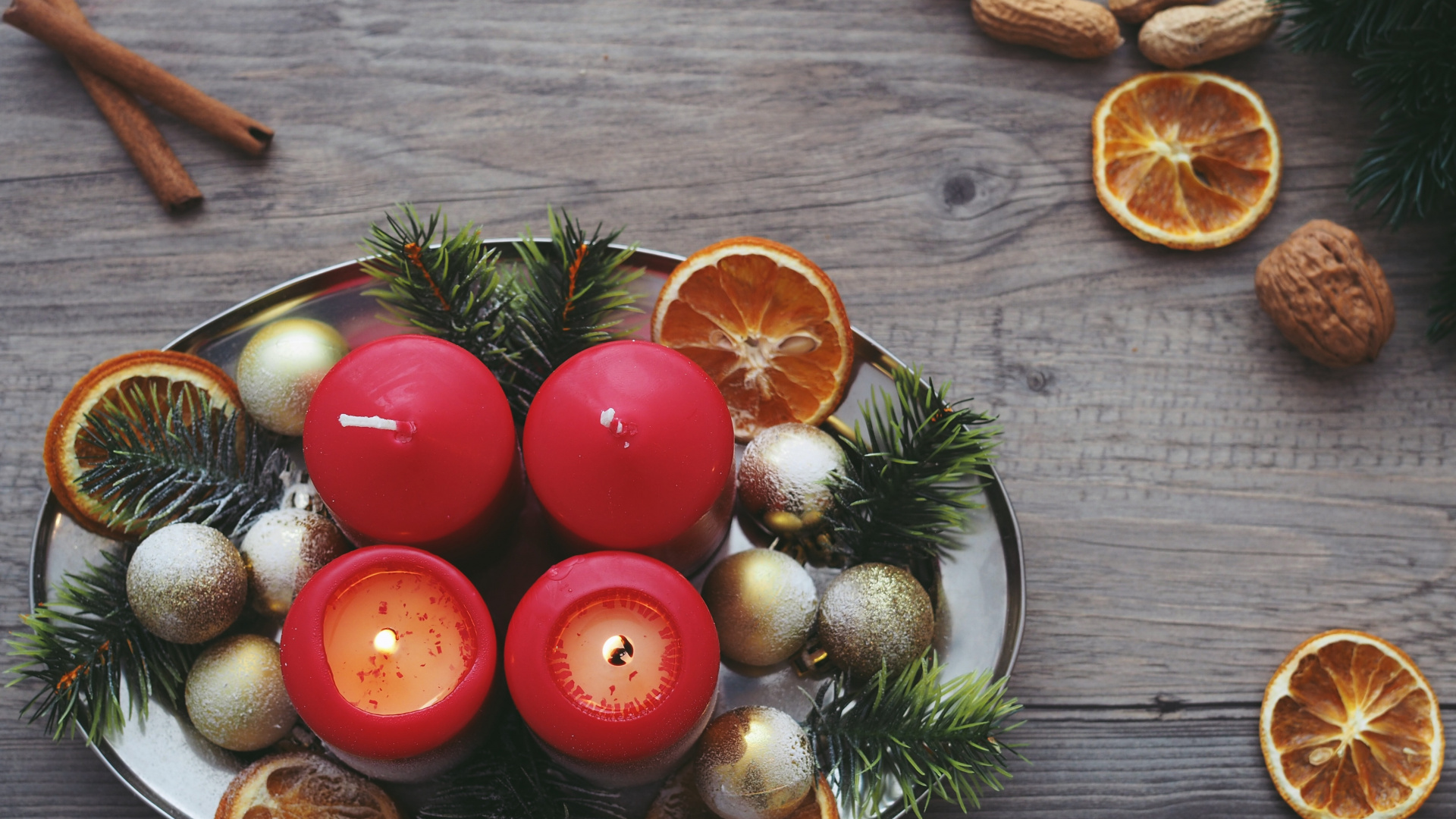 Обои свеча, рецепт, вегетарианская пища, Рождественские украшения, кухня в разрешении 1920x1080