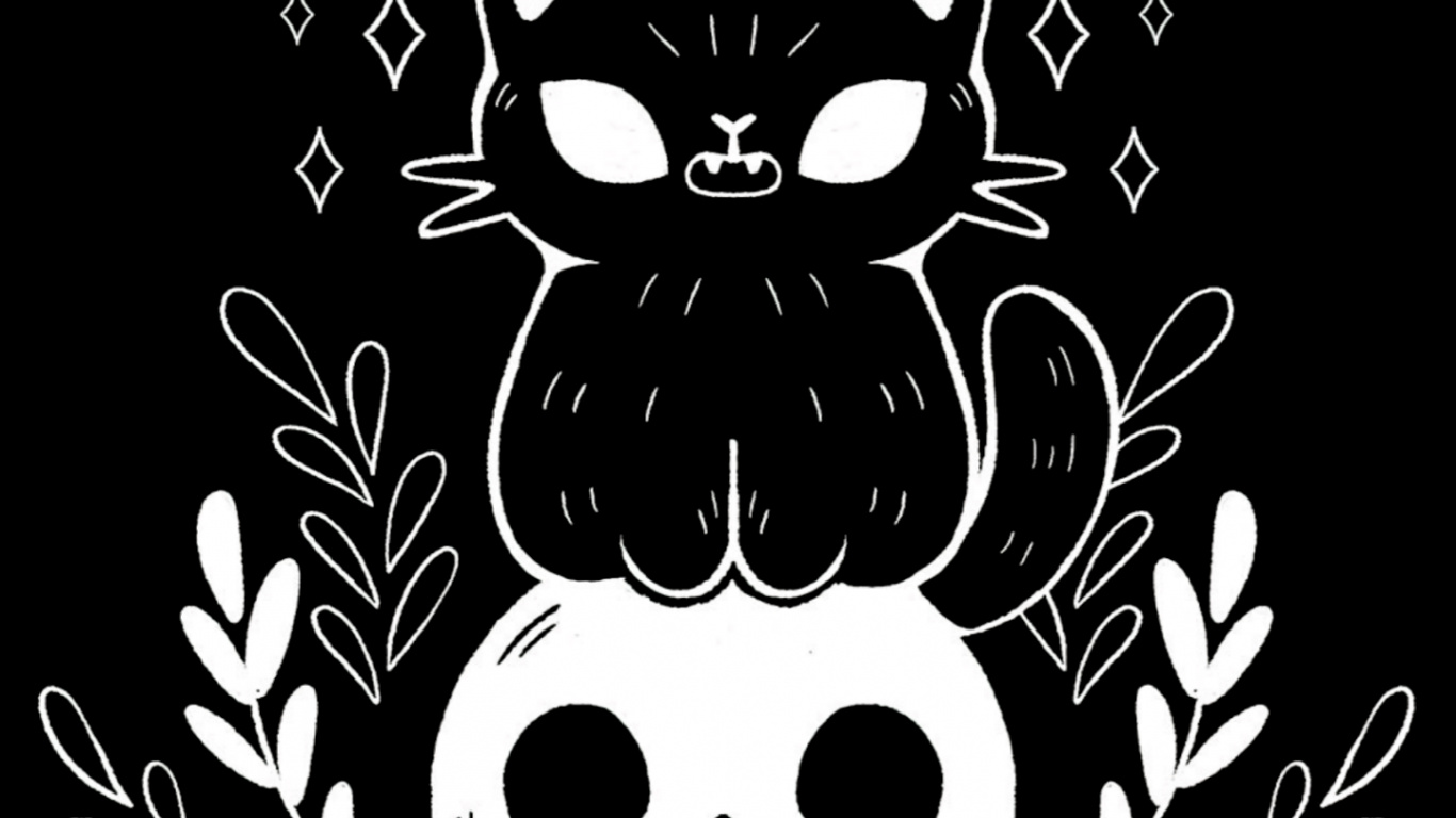 Обои футболка, рисование, арт, дизайн, кот в разрешении 1366x768