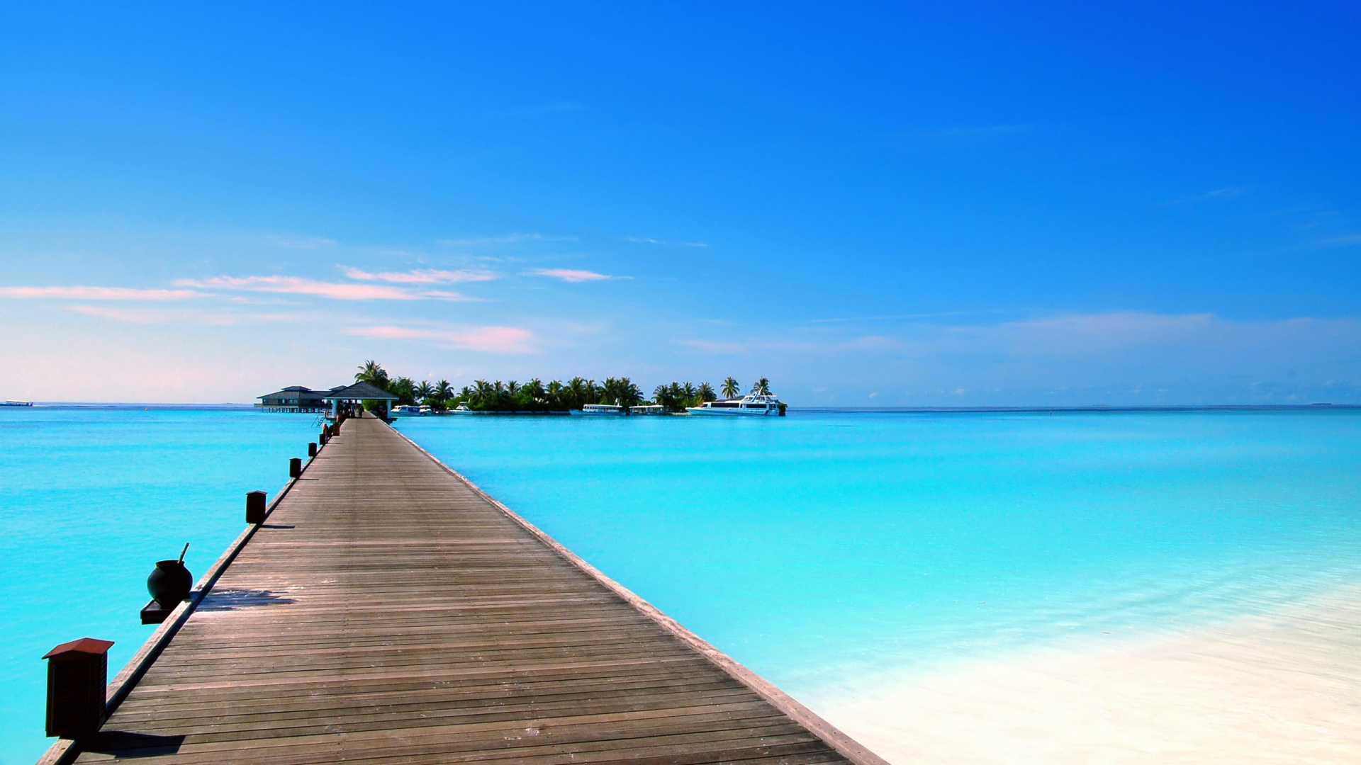 Обои море, горизонт, океан, тропическая зона, спокойный в разрешении 1920x1080