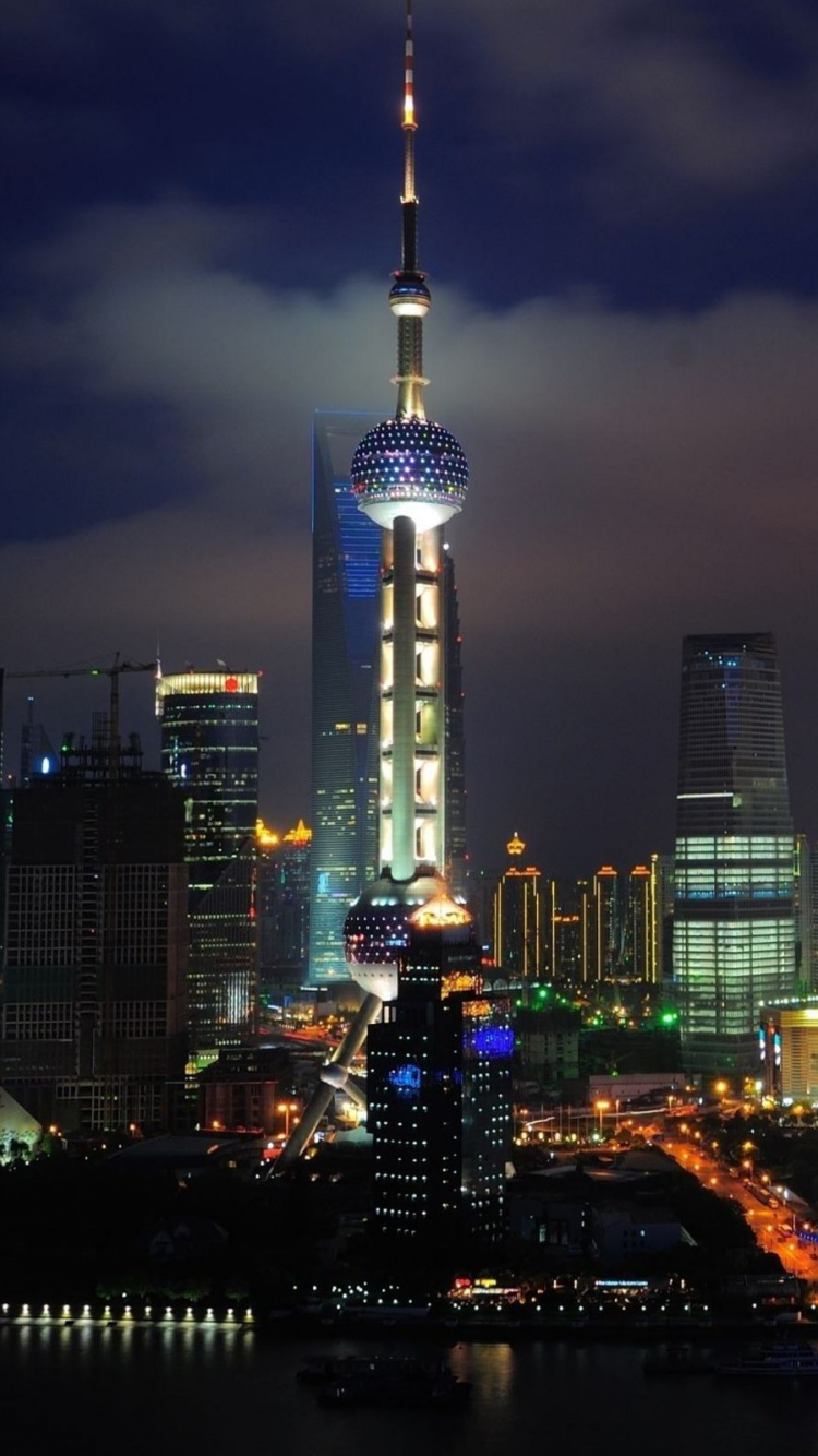 Обои городской пейзаж, город, метрополия, линия горизонта, городской район в разрешении 750x1334