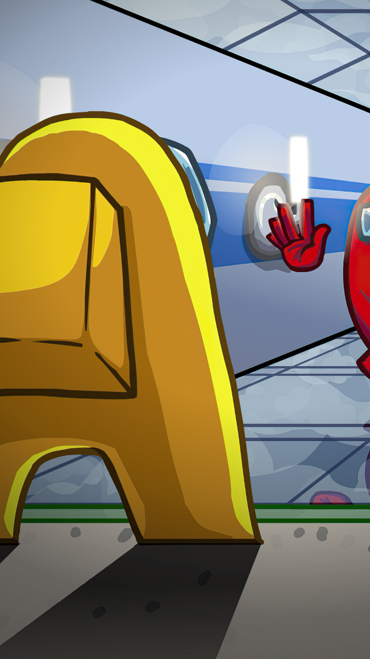 Обои Among Us, Innersloth LLC, многопользовательская видео игра, арт, графика в разрешении 750x1334