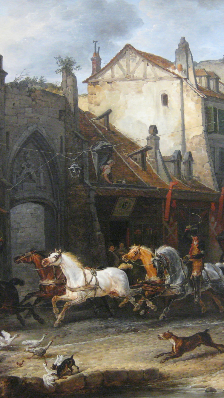 Обои живопись, Новая Пинакотека, Rckkehr фон дер Jagd, Читать будет, масляная живопись в разрешении 750x1334