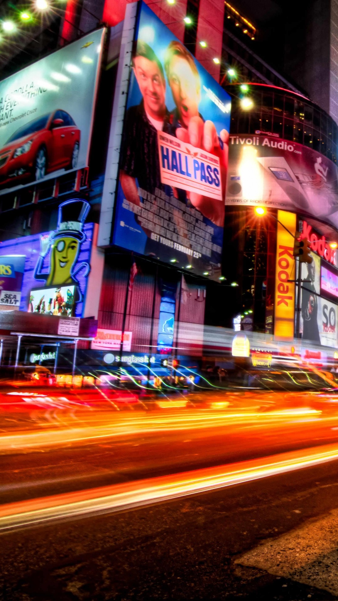 Обои таймсквер, городской район, ночь, метрополия, город в разрешении 1080x1920