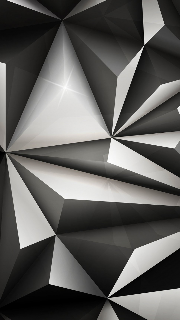 Обои полигон, яблоко, черный, треугольник, архитектура в разрешении 750x1334