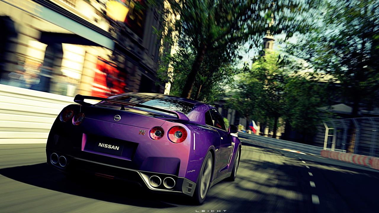 Обои Ниссан гтр фиолетовый, Ниссан, авто, спорткар, Гранд туреры в разрешении 1280x720