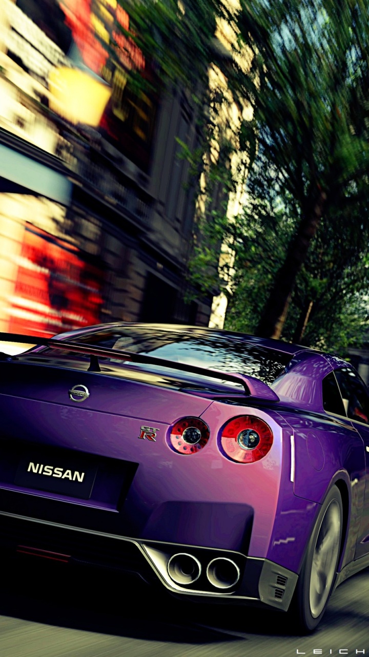 Обои Ниссан гтр фиолетовый, Ниссан, авто, спорткар, Гранд туреры в разрешении 720x1280