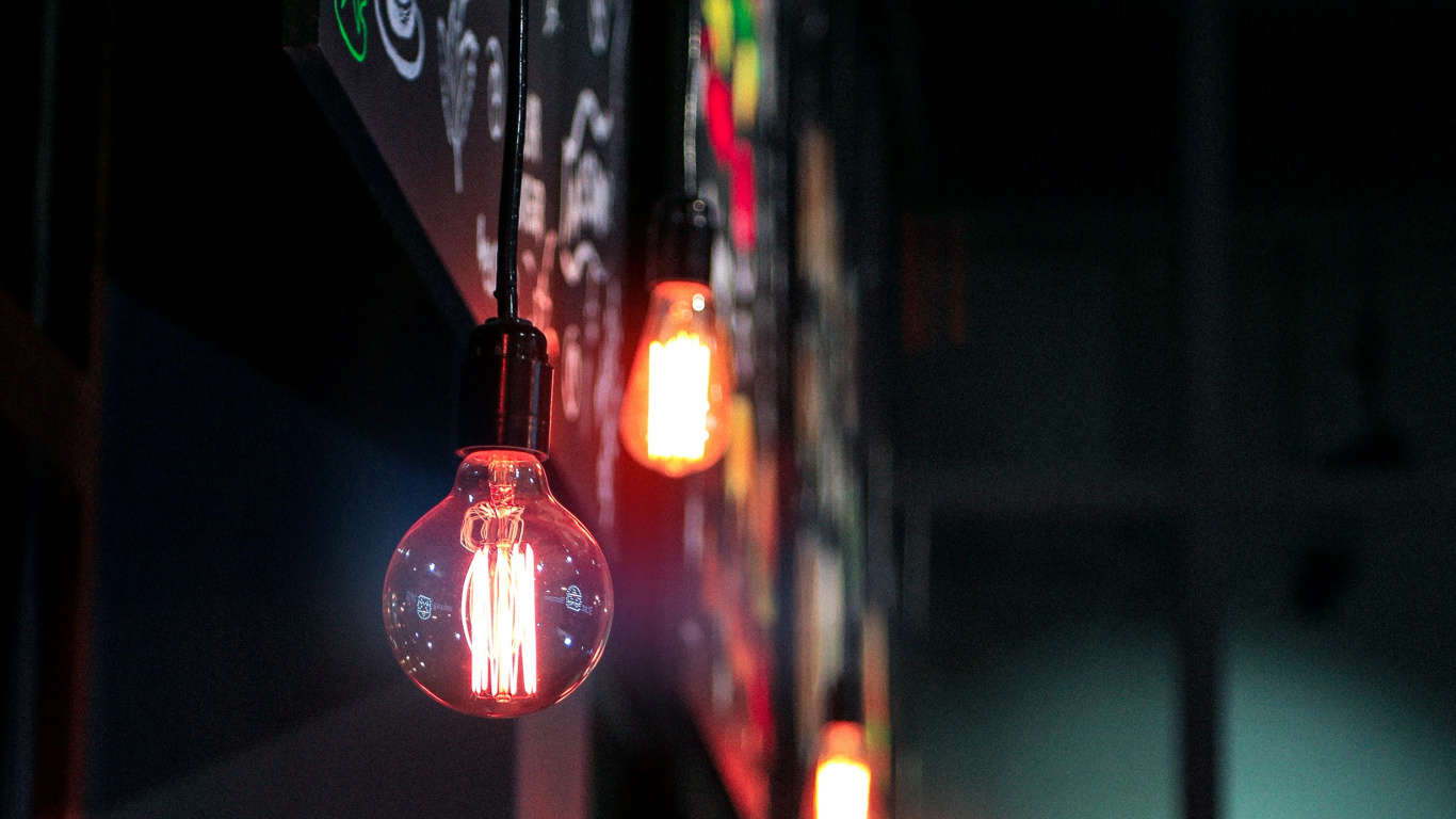 Обои освещение, Лампа накаливания, электрическое освещение, светодиодные лампы, свет в разрешении 1366x768