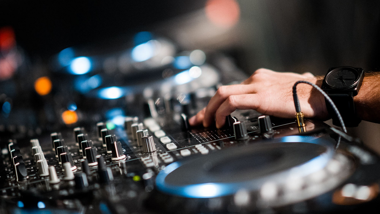 Обои DJ-микшер, Тёрнтейблизм, диск жокей, электроника, диджей в разрешении 1280x720