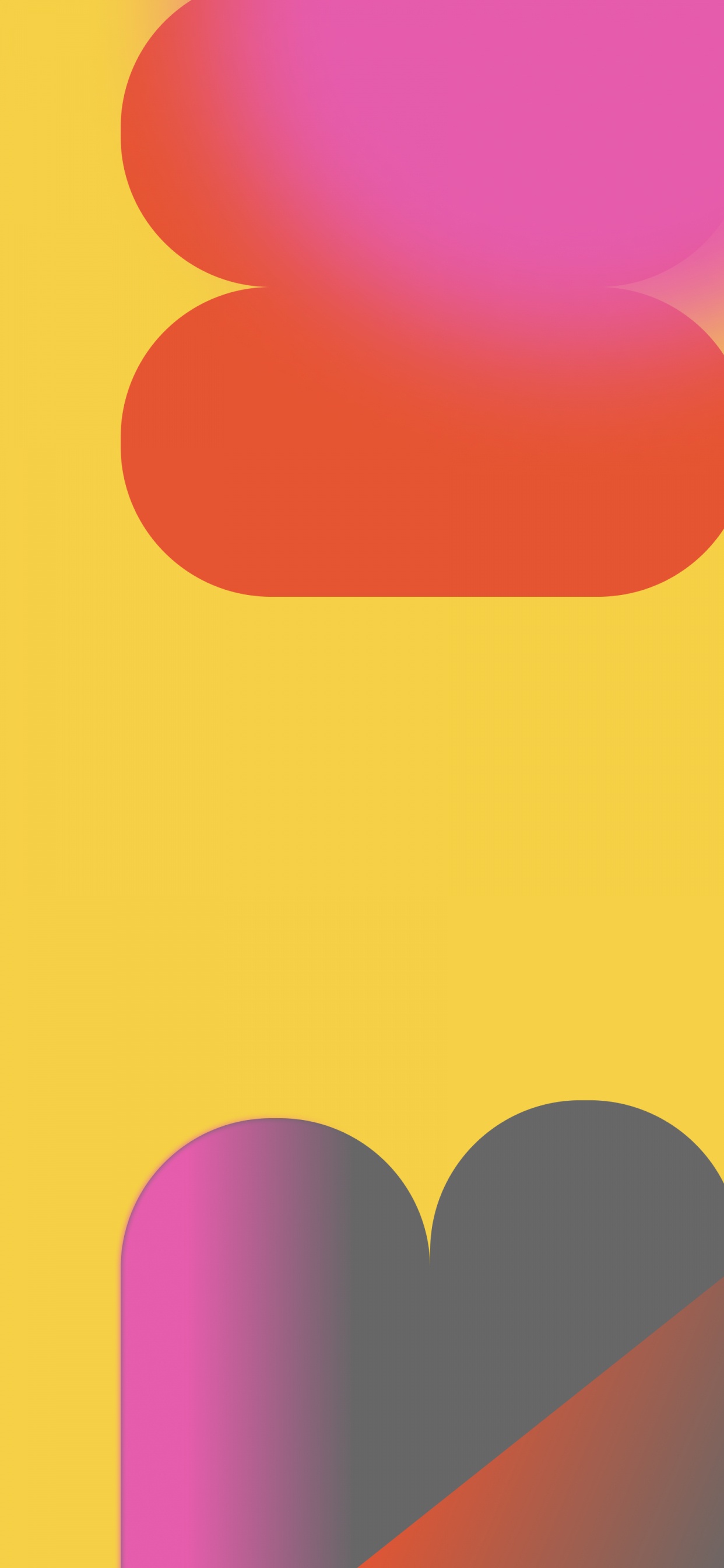 Обои Оранжевый цвет, графический дизайн, М-095, свет, розовый в разрешении 1242x2688