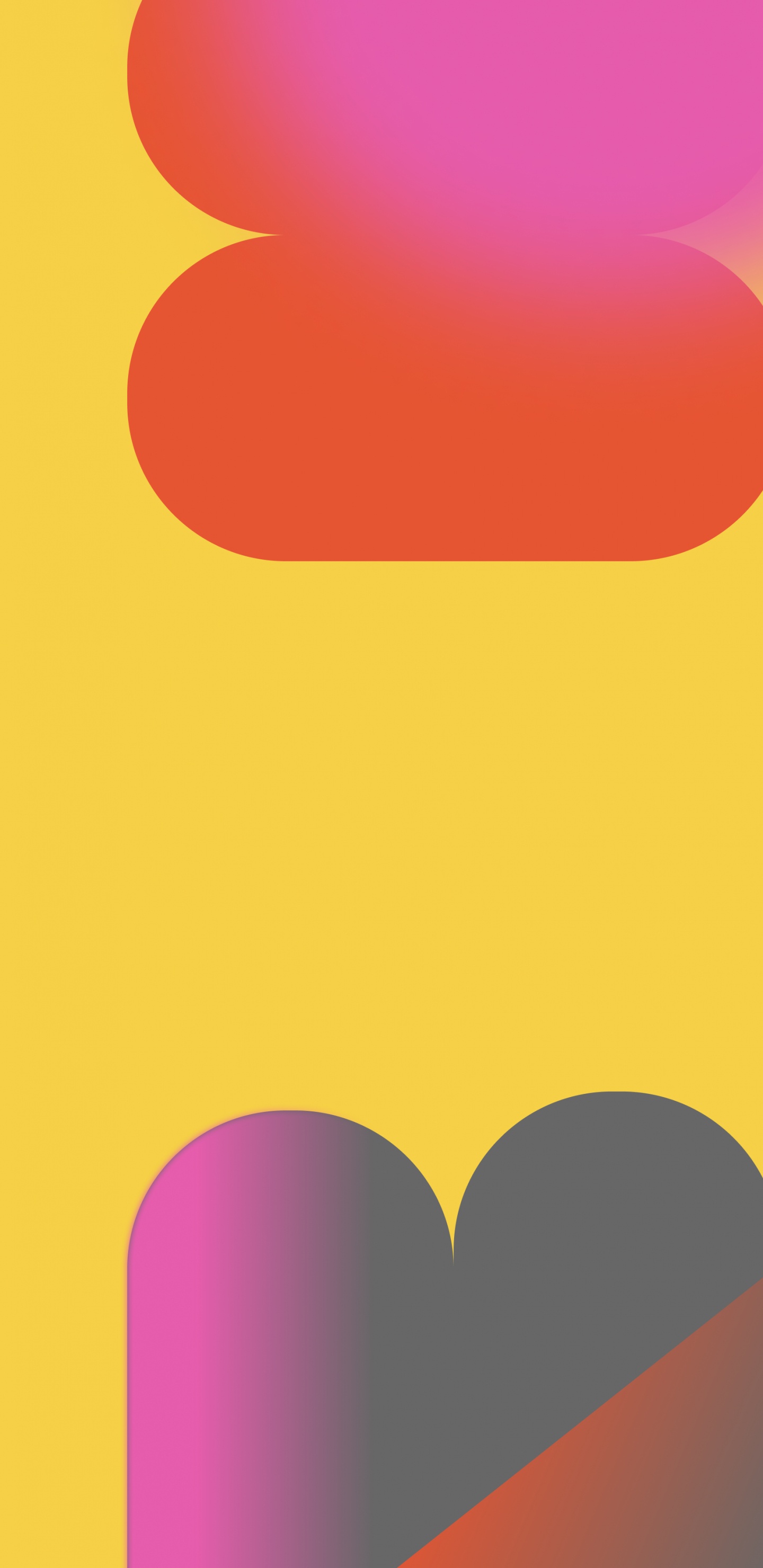 Обои Оранжевый цвет, графический дизайн, М-095, свет, розовый в разрешении 1440x2960