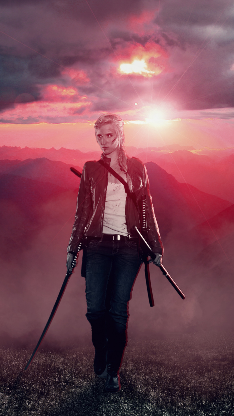 Обои закат, облако, человек, гора, восход солнца в разрешении 750x1334