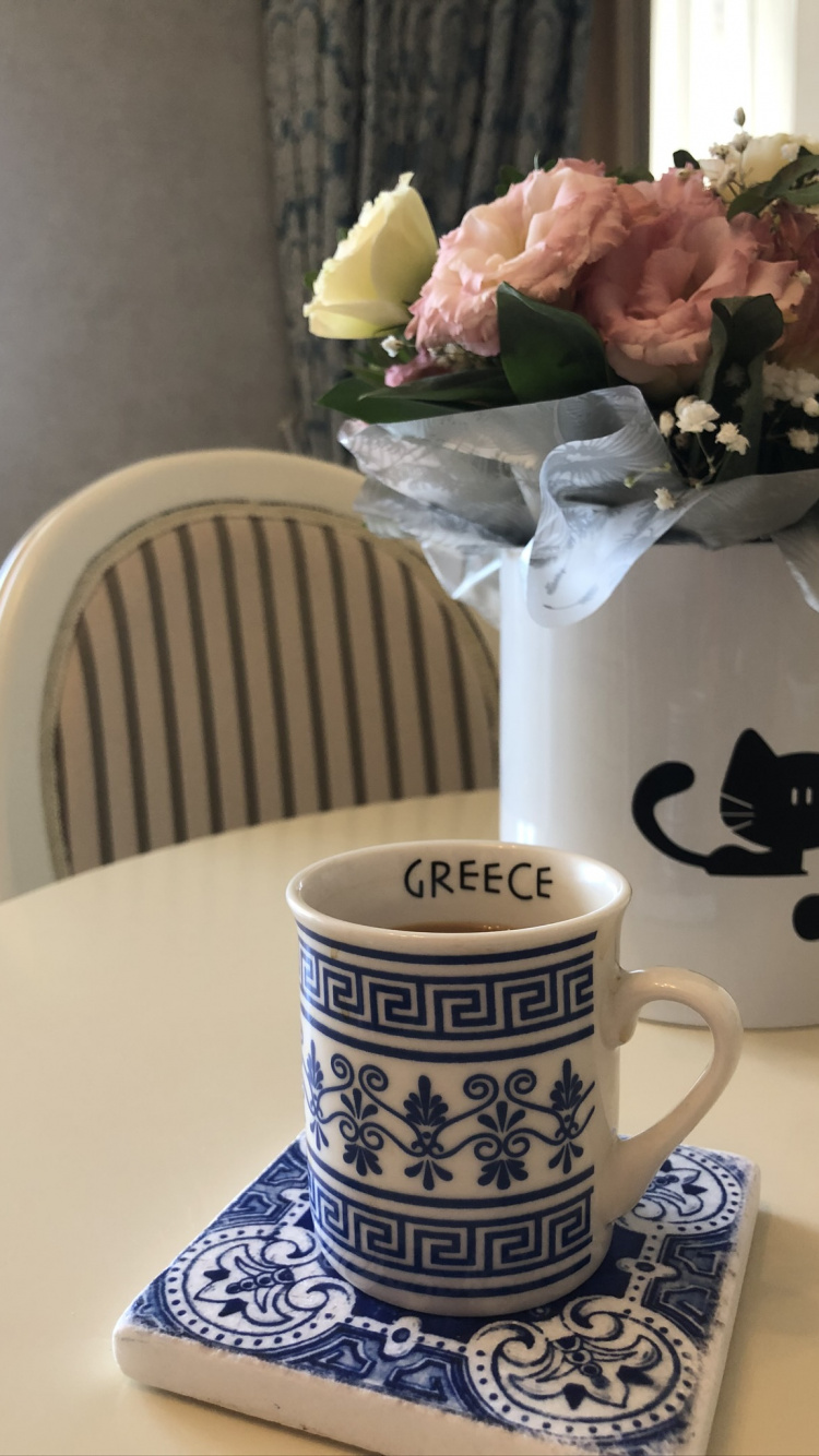 Обои кофейная чашка, чай, керамический материал, кофе, чайничек в разрешении 750x1334