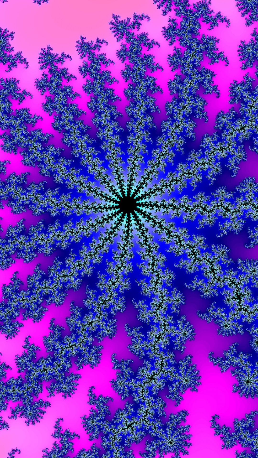 Обои психоделическое искусство, фрактал, пурпур, синий, Фиолетовый в разрешении 1080x1920