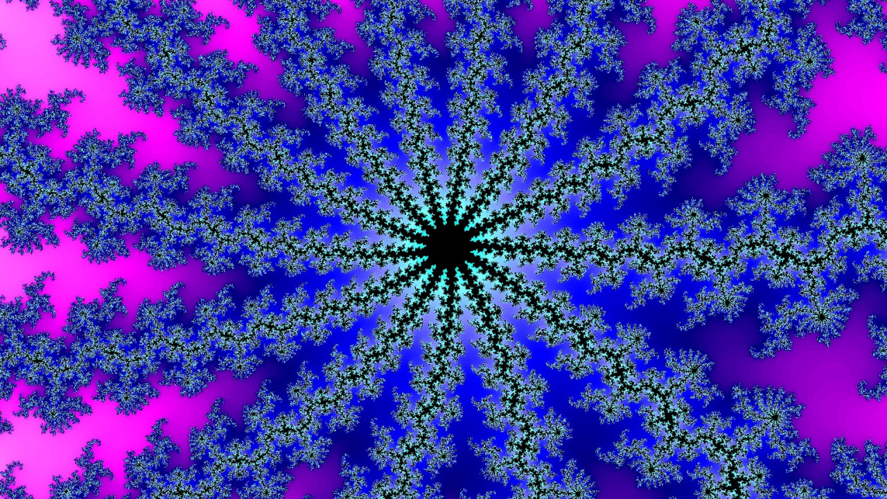 Обои психоделическое искусство, фрактал, пурпур, синий, Фиолетовый в разрешении 1280x720