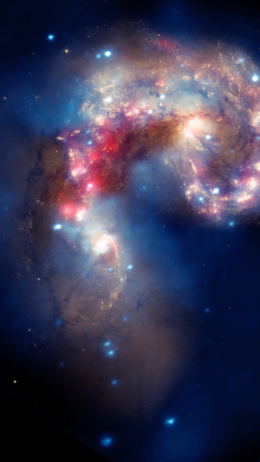 Обои Усики Галактик, космический телескоп Хаббл, взаимодействующие галактики, Чандра рентгеновской обсерватории, Галактика в разрешении 1080x1920