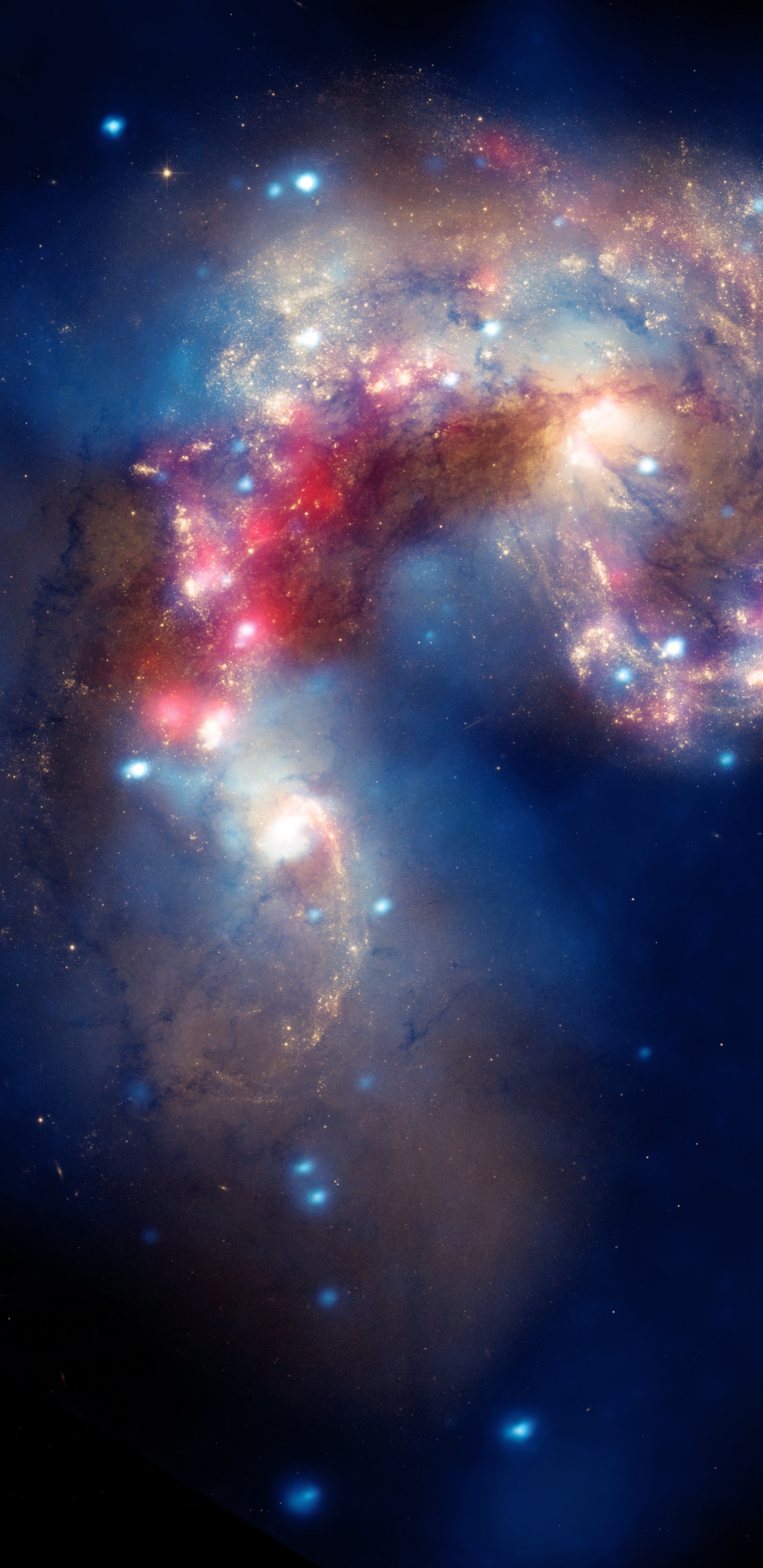 Обои Усики Галактик, космический телескоп Хаббл, взаимодействующие галактики, Чандра рентгеновской обсерватории, Галактика в разрешении 1440x2960