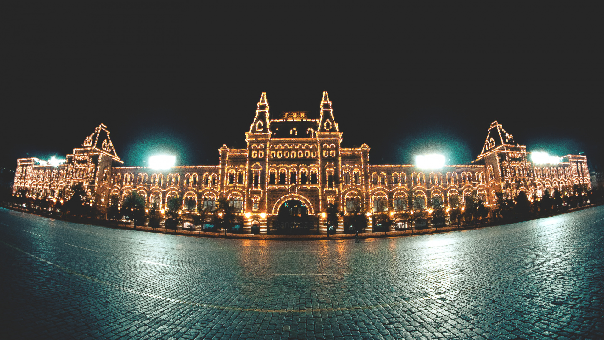 Обои камедь, Красная площадь, ориентир, ночь, город в разрешении 1920x1080